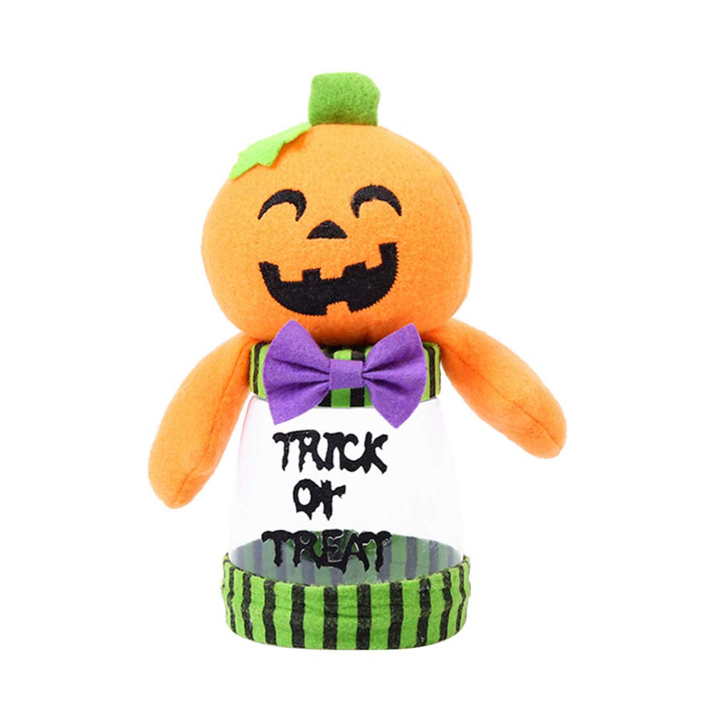 ABOOFAN Halloween Pumpkin Cookie Jar - Candy Holder & Party Decor for Halloween, Thanksgiving, Fall - Miniature Pumpkin Decor for Home, Office, Kitchen