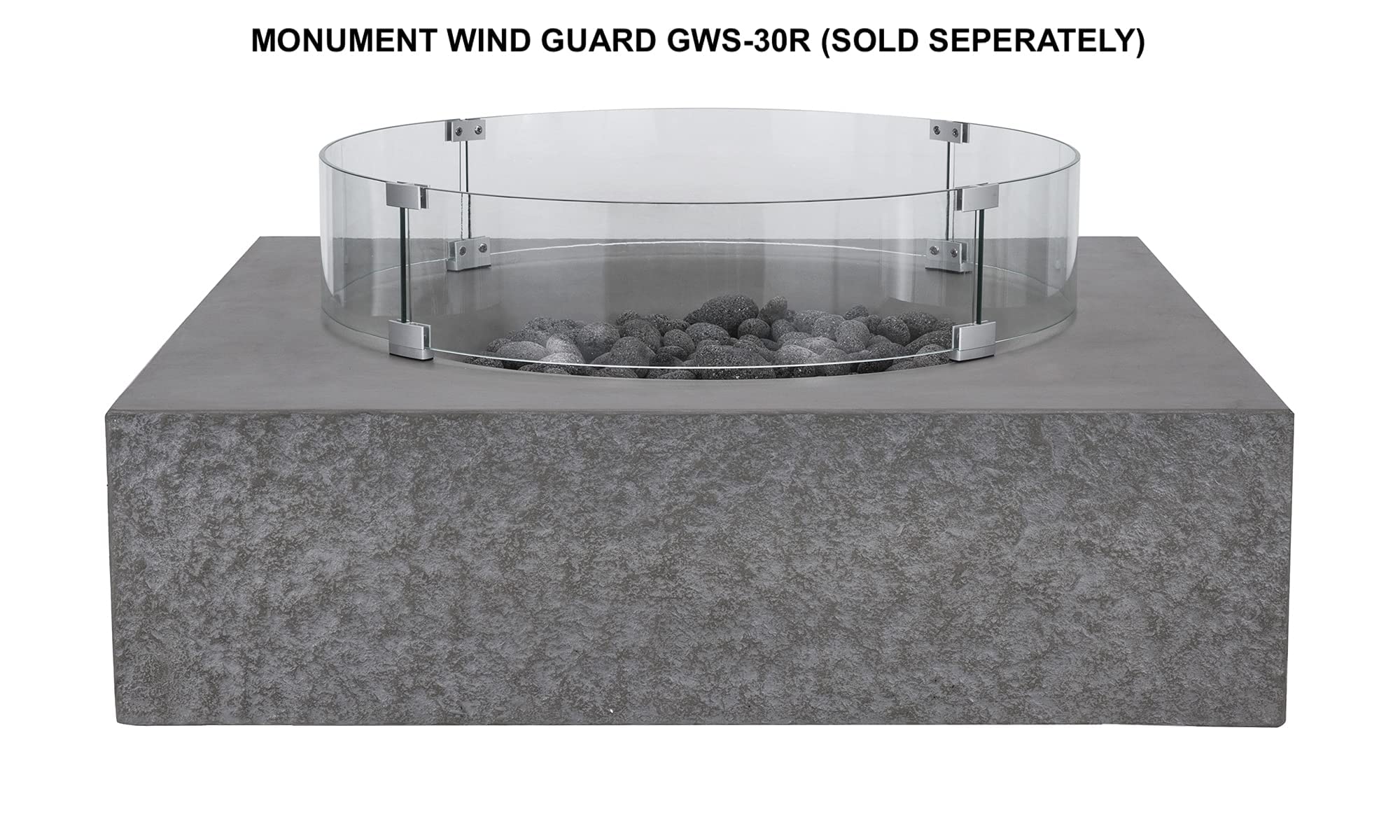 Pyromania 30-Inch Round Glass Wind Guard for Outdoor Fire Pit Tables - Perfect for Patio, Deck, and Backyard Gatherings