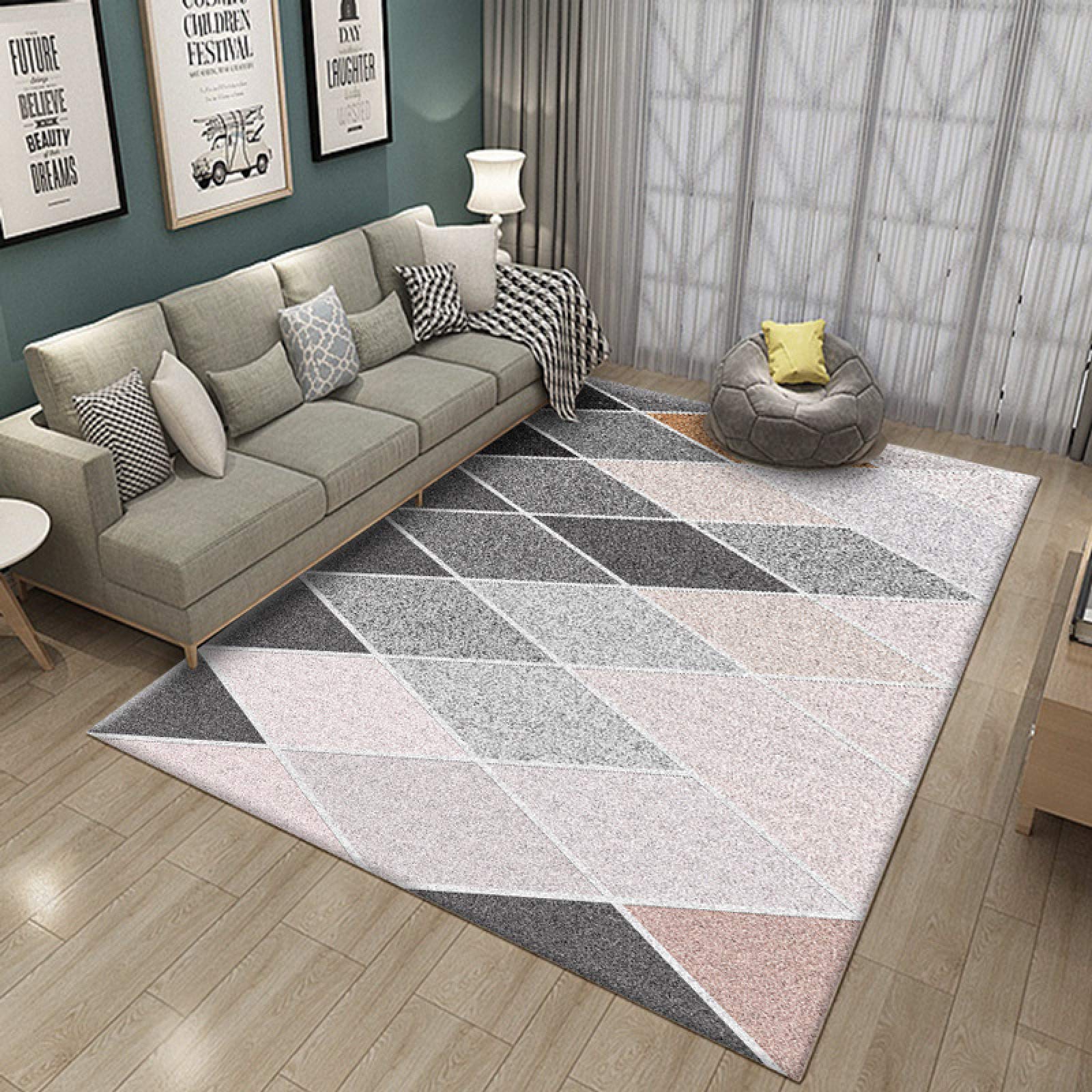 Modern Soft Touch Thick Pile Area Rug - Non-Shedding Living Room Carpet in Extra Large (180x250cm), Medium & Small Rectangular Sizes - Perfect for Home Decor, Bedroom, Office & High Traffic Areas