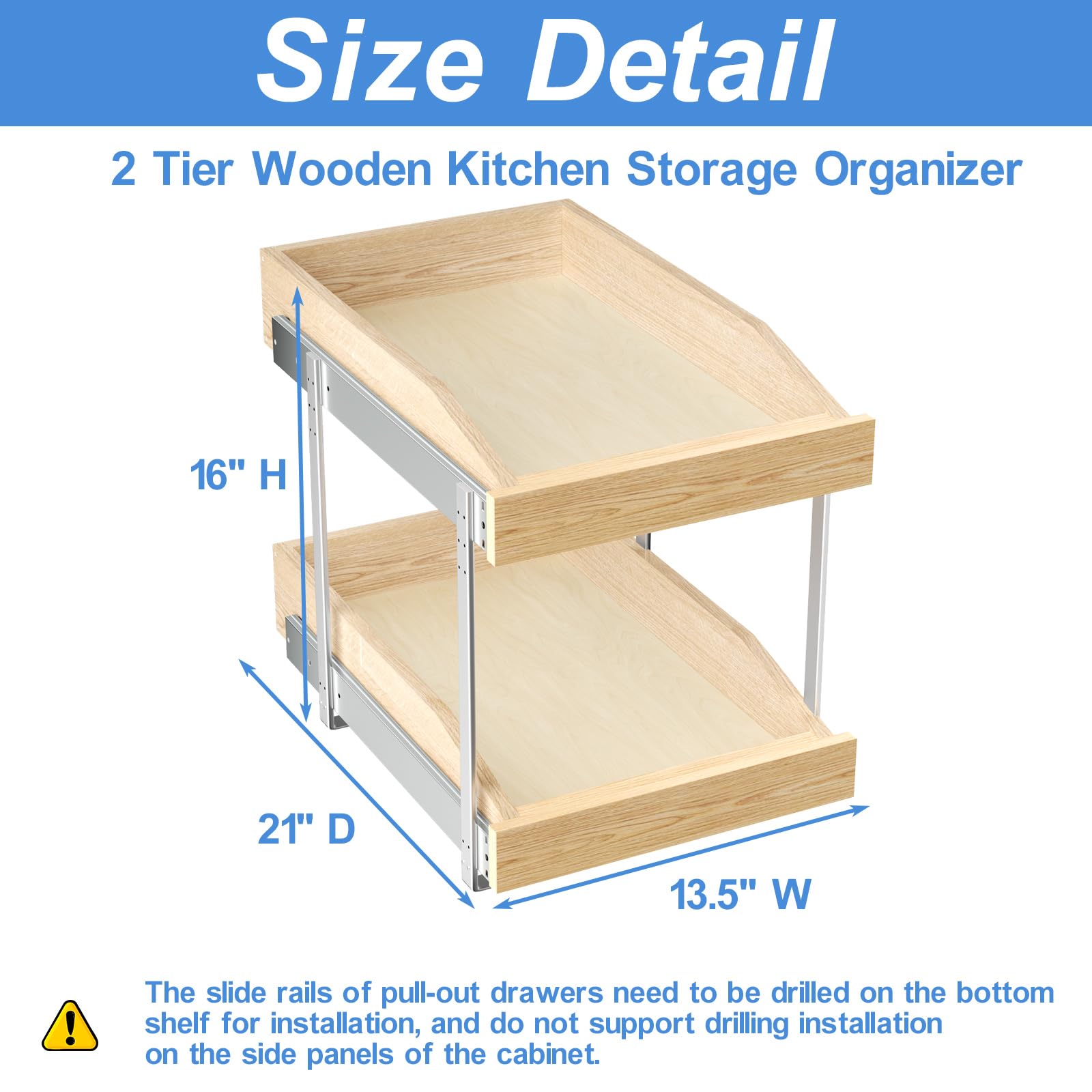 LOVMOR 2-Tier Soft Close Pull Out Cabinet Organizer 13.5