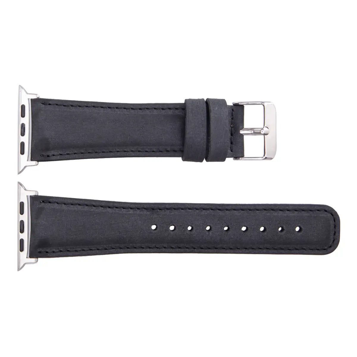 Premium Dark Gray Genuine Leather Apple Watch Band - Classic & Durable Strap for Apple Watch Series 9/8/7/6/SE - Perfect for Work, Gym & Everyday Wear