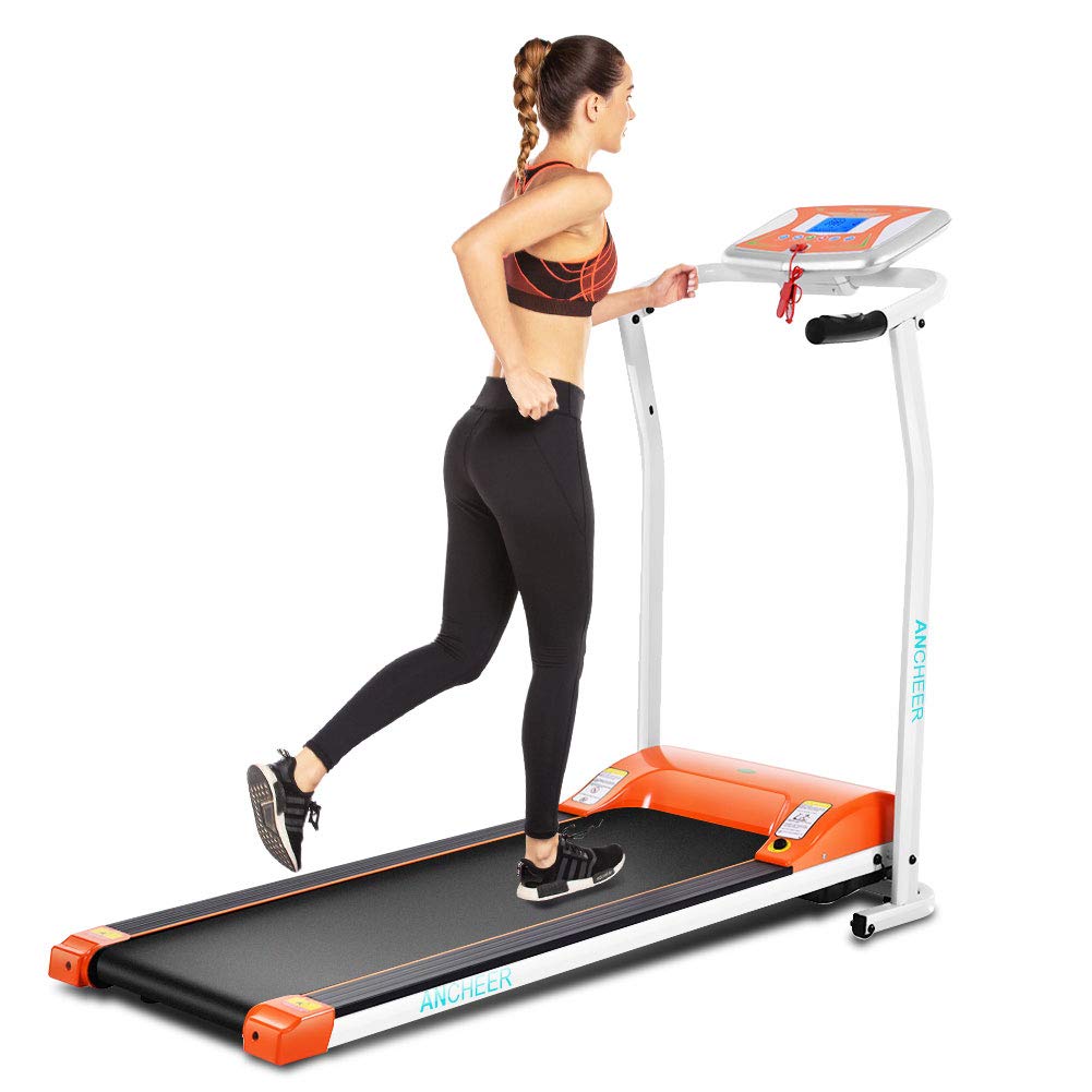 ANCHEER Electric Treadmill for Home - 2.25HP Motorized Running Machine with Large LCD Display & Heart Rate Monitor - Perfect for Walking, Jogging & Home Gym Workouts (Ideal for Small Spaces & Home Offices)