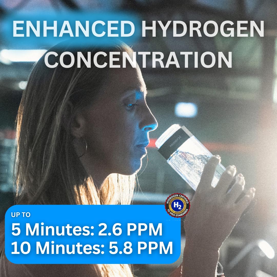 PRODIGY X Hydrogen Water Bottle - 5.8PPM Hydrogen Rich Water Generator - 210ML Portable Molecular Ionizer for Fast Hydration - Durable Thick Glass Bottle - Perfect for Gym, Travel & Wellness - Australian Owned Brand