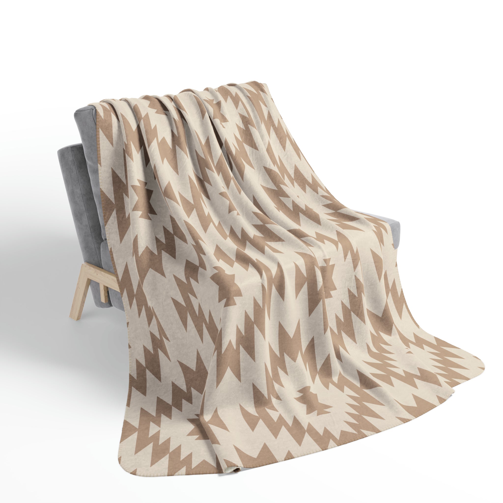 Soft Fleece Sherpa Throw Blanket - Southwestern Rio Sand Design for Cozy Living Room & Bedroom - Perfect for Snuggling on the Couch or Adding Warmth to Your Bed