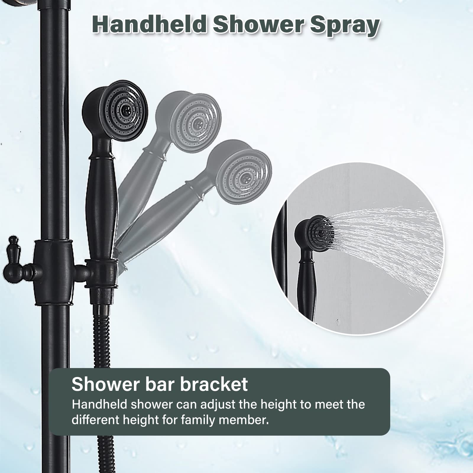 Premium Oil Rubbed Bronze Shower Faucet Set - Complete Wall Mounted Shower System with 8
