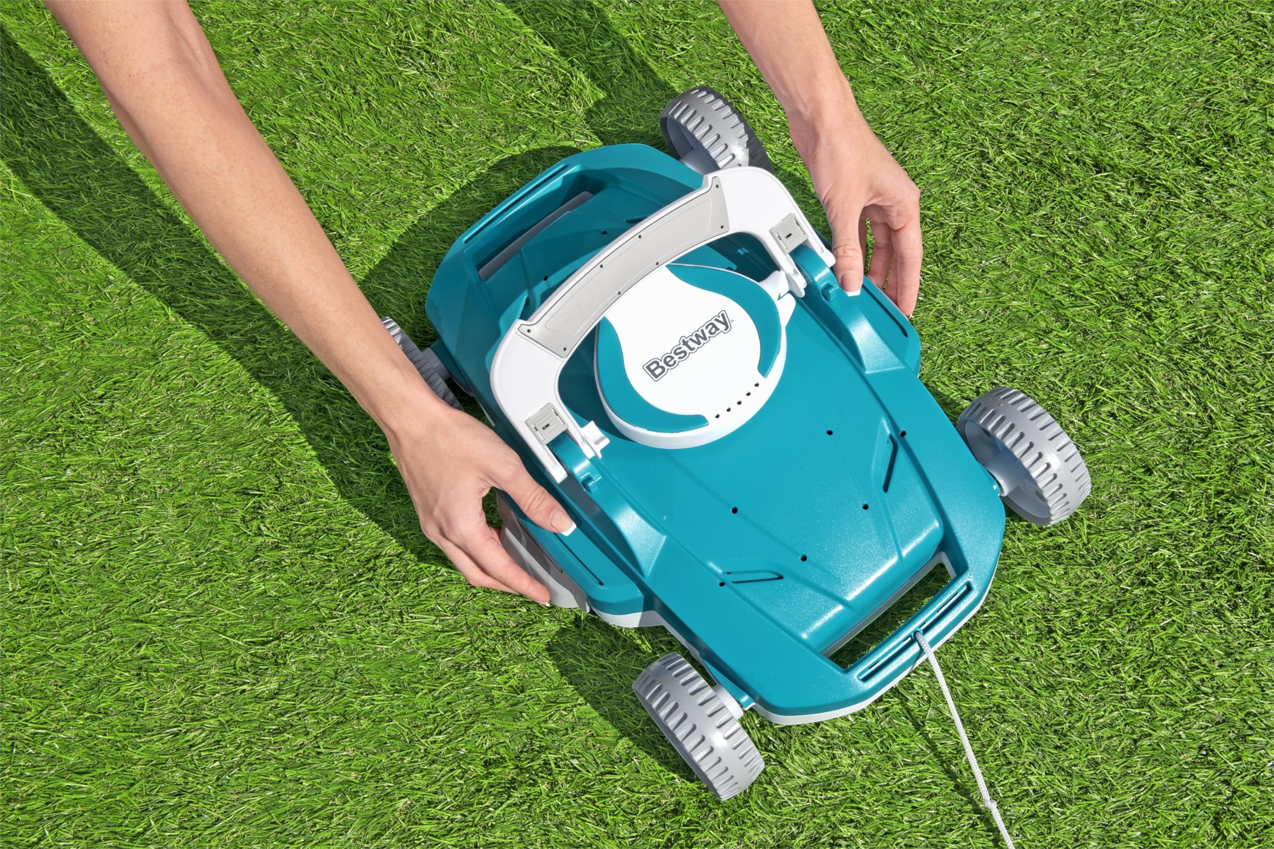Bestway AquaTronix G200 Cordless Robotic Pool Cleaner - Automatic Vacuum for Flat Bottom Inground & Above Ground Swimming Pools, Cleans Debris Up to 538 SqFt - Perfect for Weekly Pool Maintenance & Seasonal Opening Prep
