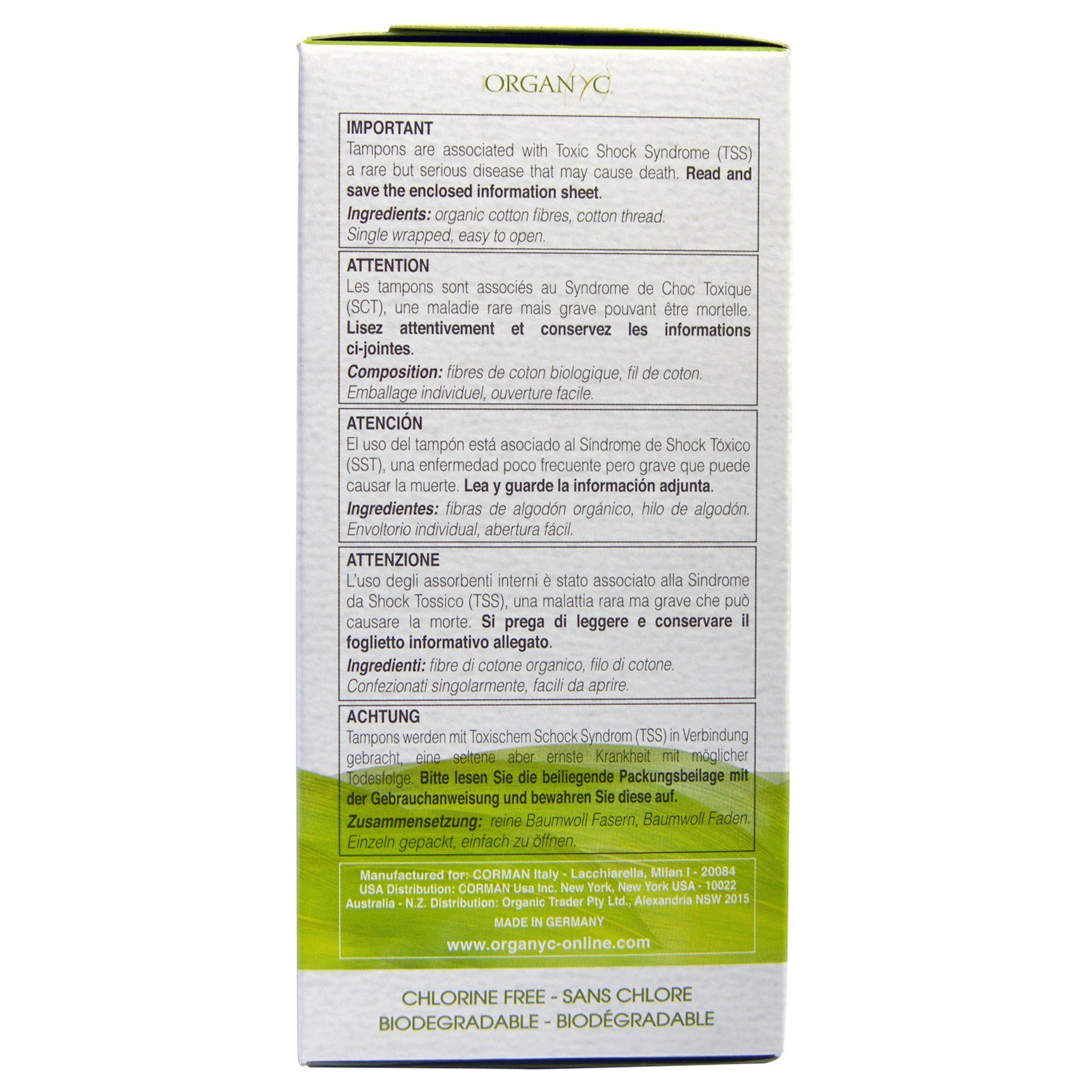 Organic Cotton Tampons - Hypoallergenic & Unscented - 1 Pack (16 Count) - Supreme Apple - Perfect for Sensitive Skin & Active Lifestyles