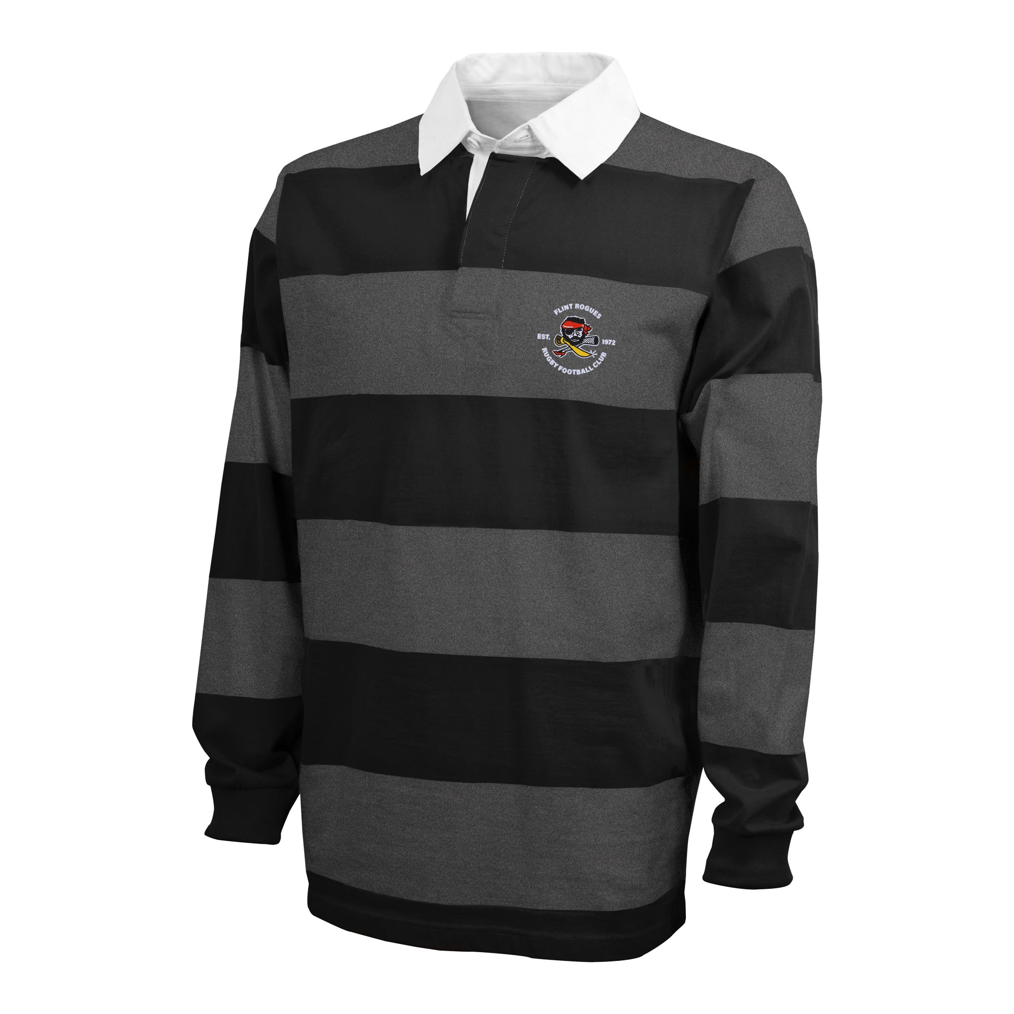 Flint Rogues RFC Cotton Social Jersey - Men's Breathable Comfort Fit Rugby Shirt for Casual Wear & Sports Events