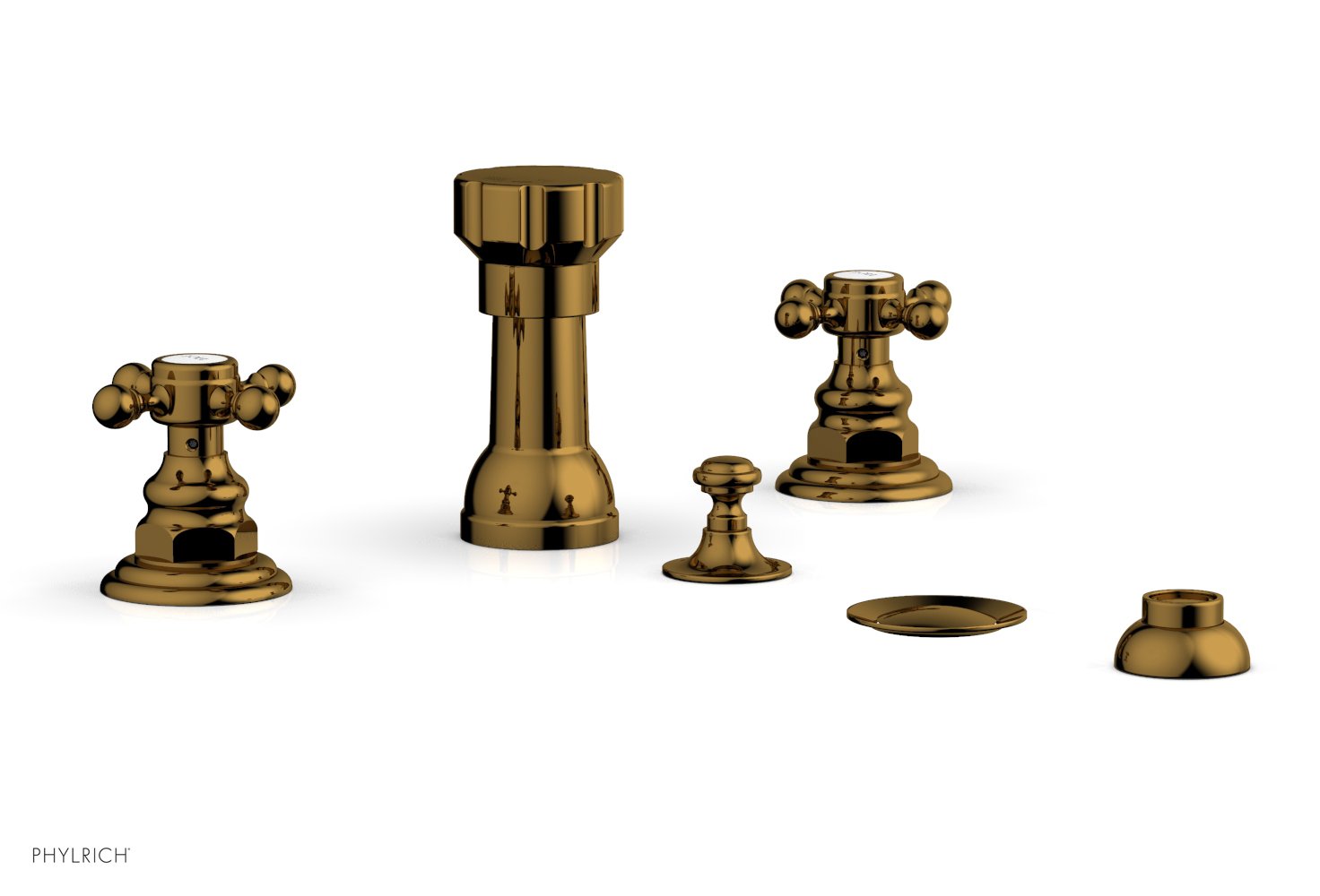 HENRI 4-Hole Bidet Faucet Set with Cross Handles - 161 60 - Perfect for Modern Bathroom Renovation & Hygienic Toilet Upgrades