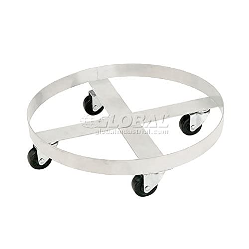 Stainless Steel Drum Dolly for 55 Gallon Barrel - Heavy Duty Industrial Caster Wheels for Easy Transport | Warehouse, Brewery & Chemical Storage Use