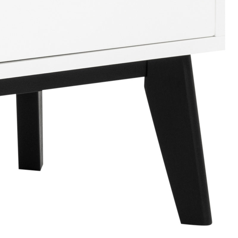 Modern SABINE Sideboard Buffet Cabinet 180cm - White & Black Finish for Dining Room Storage & Living Room Organization