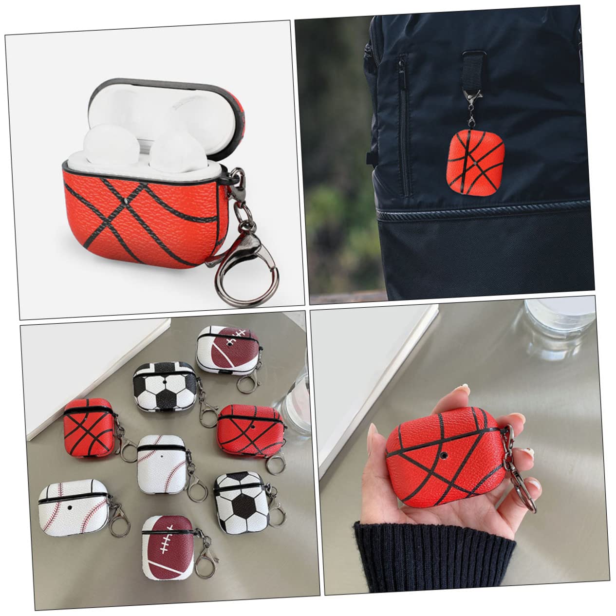 3-Pack Shockproof Earbuds Case - Durable Basketball Headphone Cover with Scratch-Resistant Protection | Perfect for AirPods, Wireless Earbuds & Sports Accessories Storage