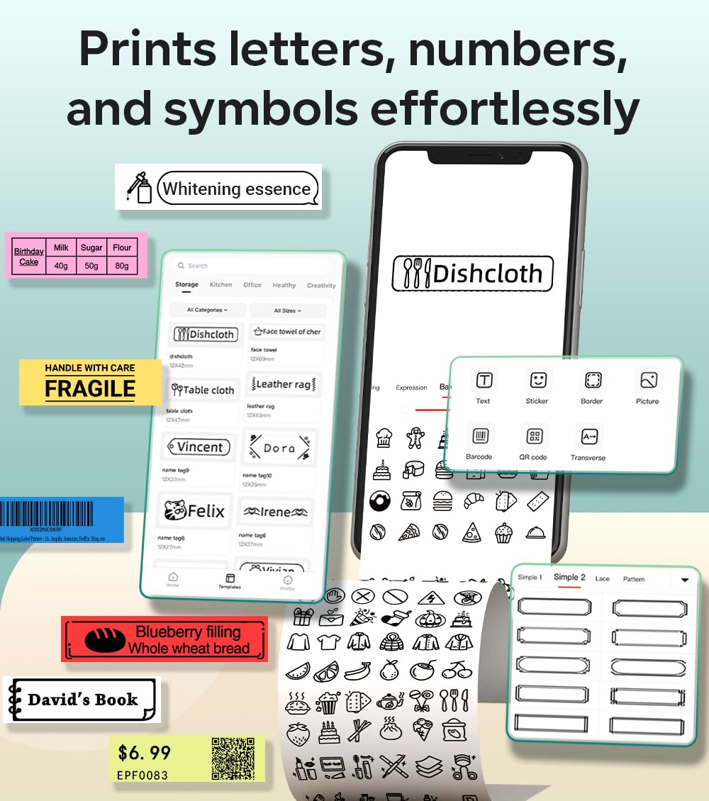 Phomemo P12 PRO Bluetooth Label Maker Machine with Tape - Mini Thermal Label Printer for Home Office Organization, Rechargeable Handheld Labeler for Phone, iPad & Smart Devices | Perfect for Organizing Files, Pantry, School Supplies & Craft Projects