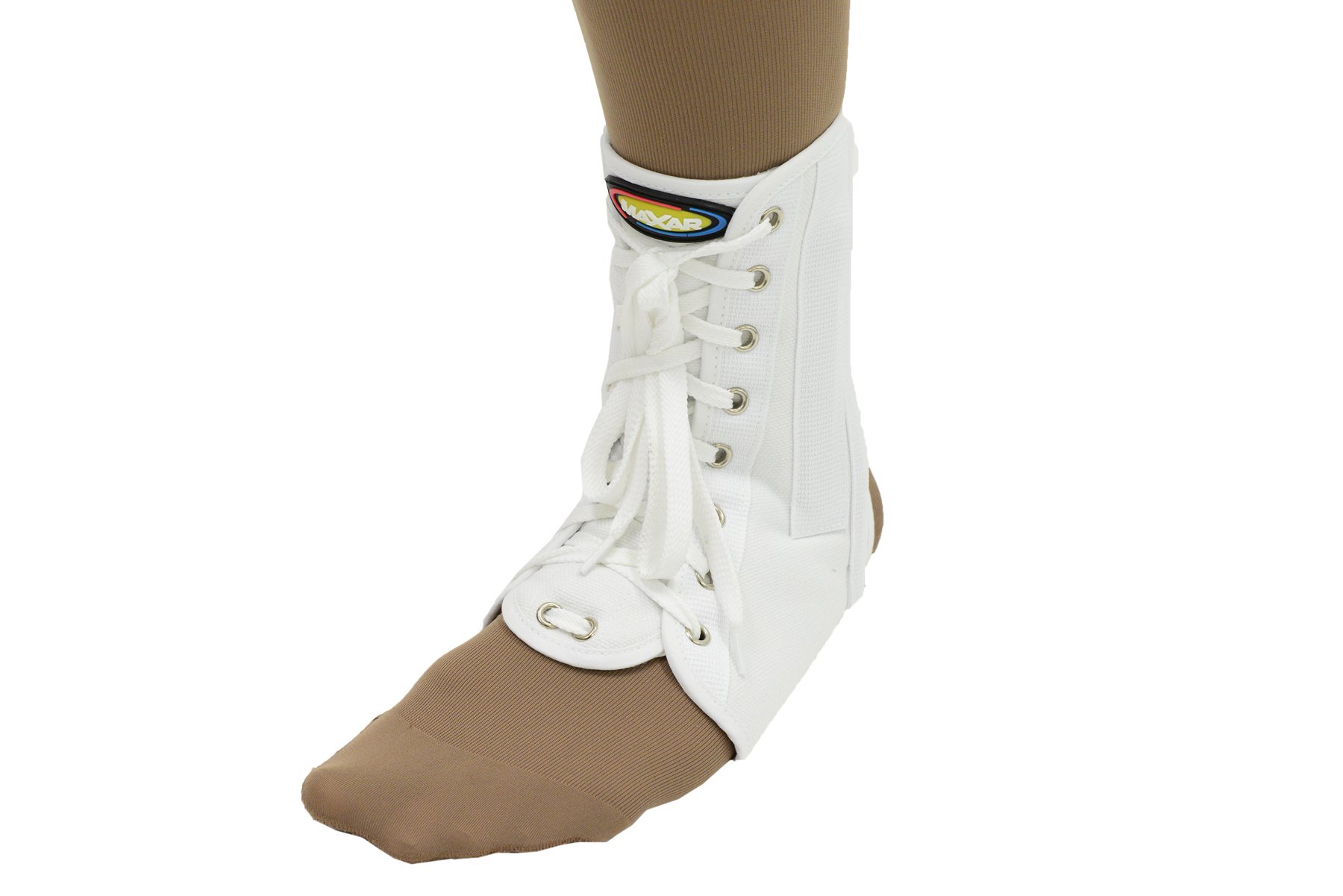 Maxar Adjustable Ankle Brace with Laces - Extra Large White Support for Sprains, Arthritis & Injury Recovery - Perfect for Basketball, Running & Daily Wear