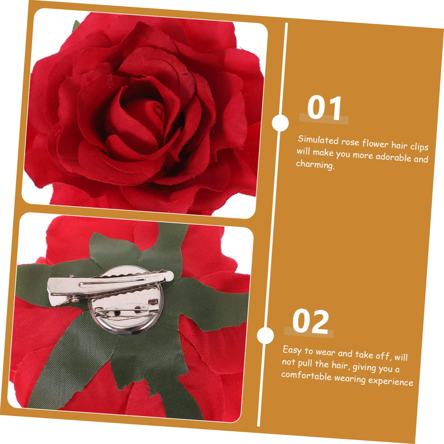 FOMIYES 12-Piece Red Artificial Rose Hair Clips Set for Women & Girls - Perfect for Weddings, Parties, and Special Occasions | Elegant Floral Hair Accessories for Bridal, Prom, and Daily Styling