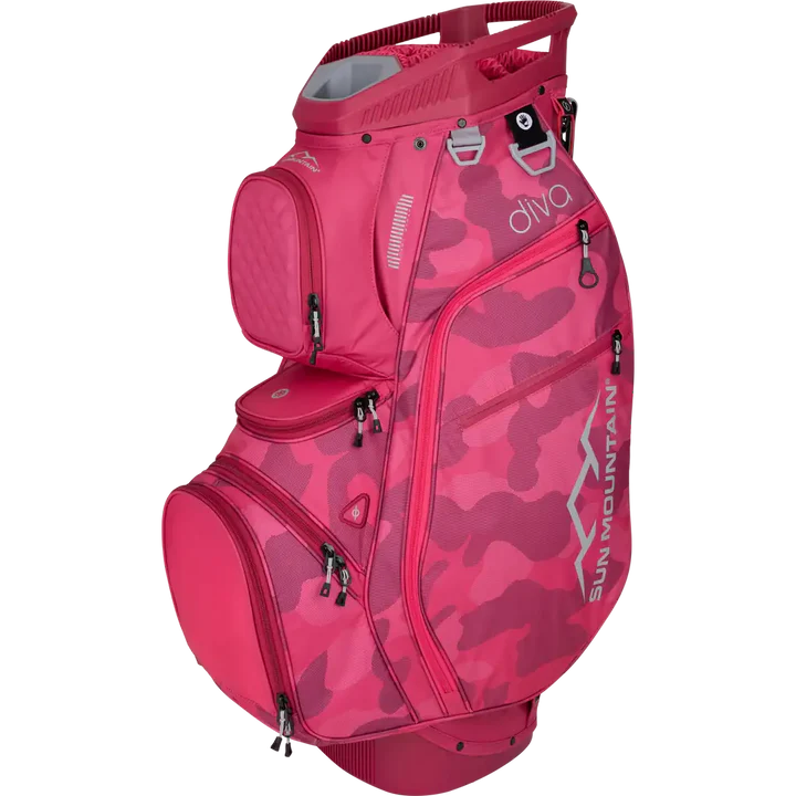 Sun Mountain Diva Cart Bag - Premium Golf Cart Bag for Women with 14-Way Divider, Insulated Cooler Pocket & Multiple Storage - Perfect for Golf Course & Driving Range Use