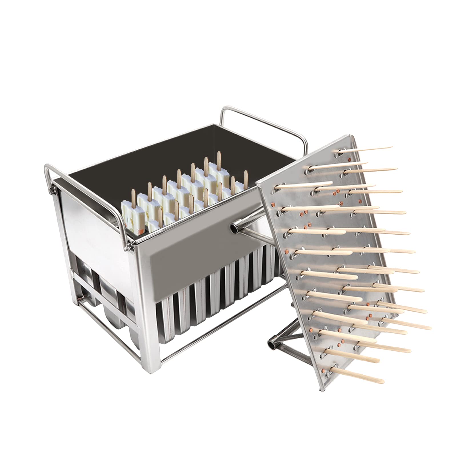 Stainless Steel Popsicle Molds Set - 30 Reusable Ice Pop Molds for Homemade Ice Cream, Commercial Kitchen Use & Fast Freezing | Perfect for Summer Treats, Party Snacks & Healthy Dessert Making