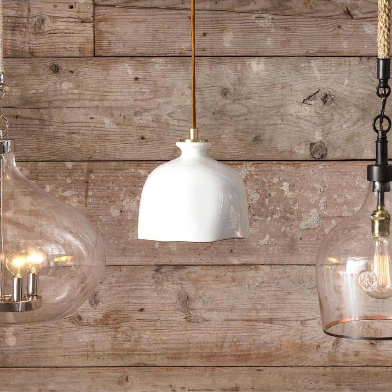 Biana Modern Ceramic Pendant Light Fixture - Handcrafted Farmhouse Ceiling Lamp for Kitchen Island, Dining Room & Bedroom Lighting