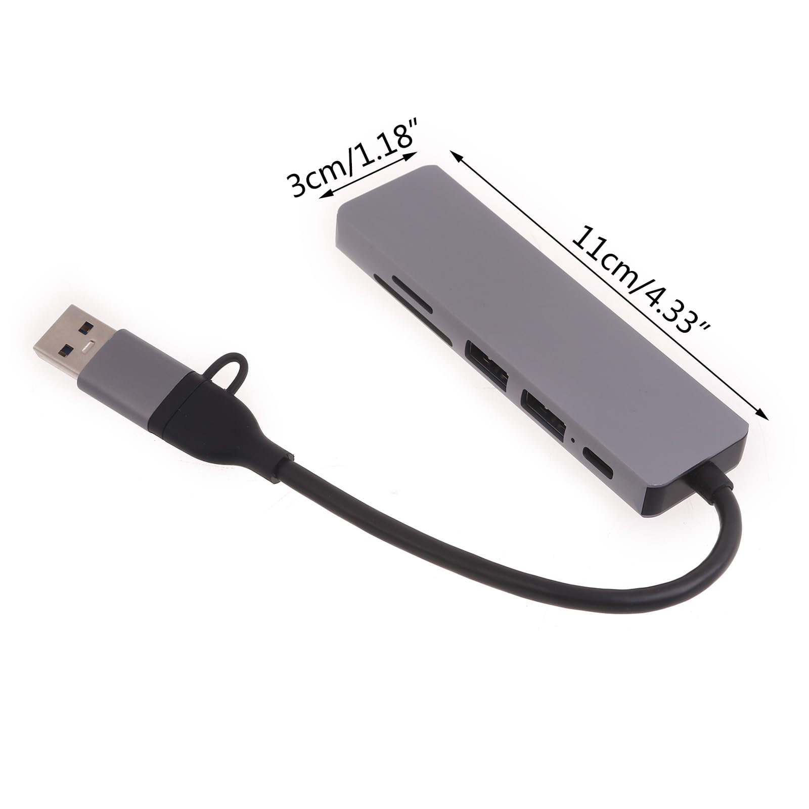 6-in-1 USB C Hub with 4K HDMI, USB 3.0 Ports, SD/TF Card Reader - USB C Docking Station for MacBook Pro/Air, Dell XPS, iPad Pro - Perfect for Office Work, Video Conferencing & Data Transfer