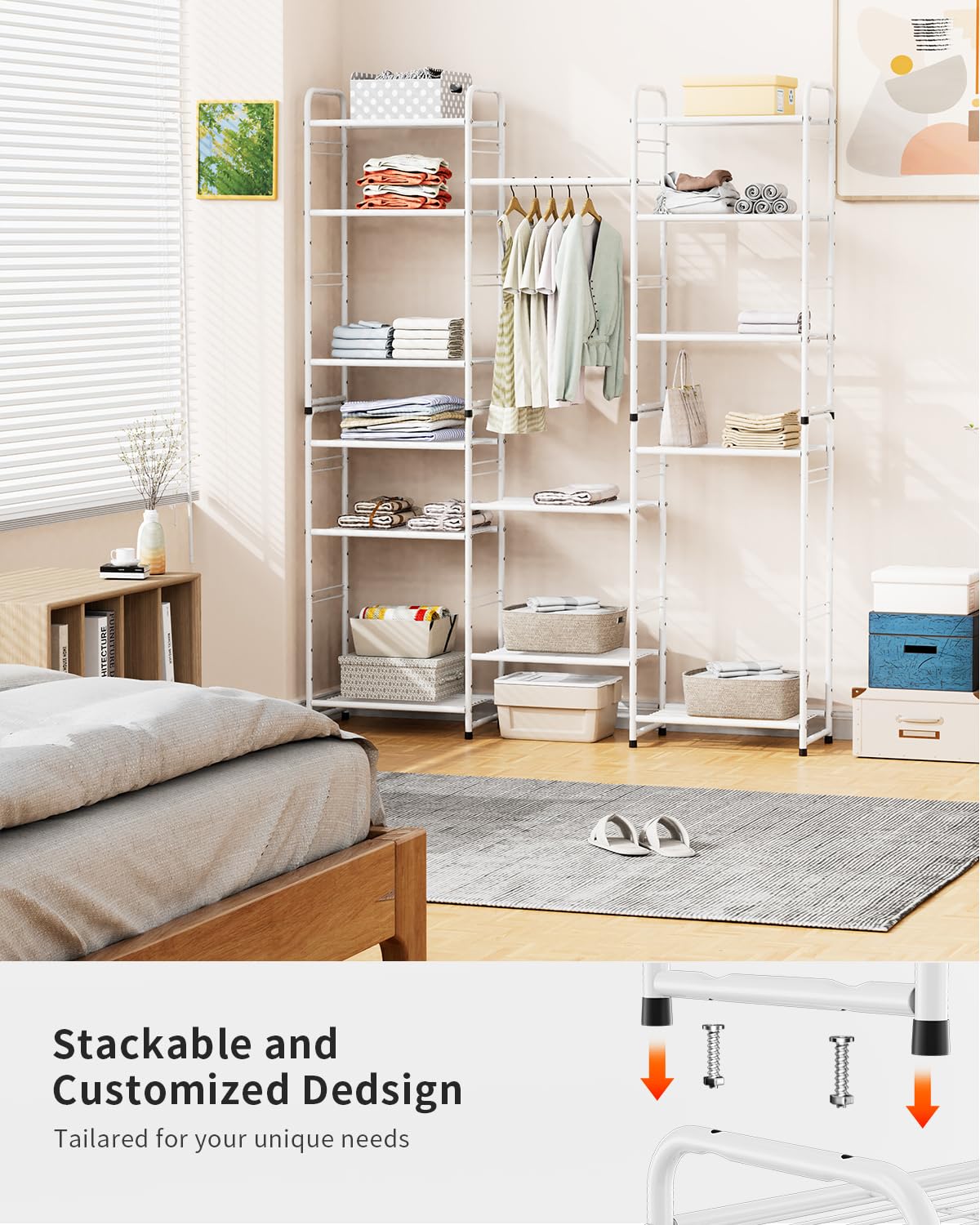 4-Tier Heavy Duty Metal Storage Shelves - 17.7