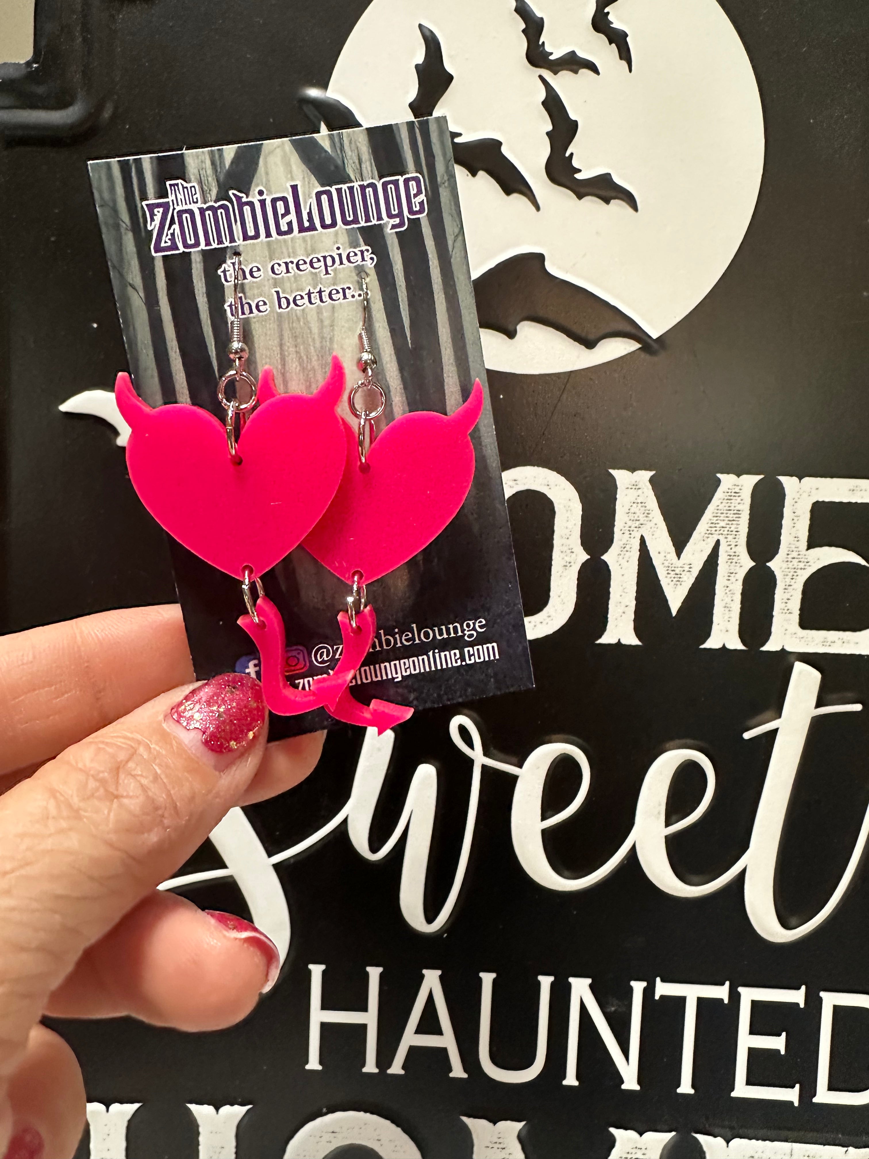 Devil Hearts Earrings for Women - Gothic Punk Jewelry, Valentine's Day Gift, Halloween Accessories - Perfect for Parties, Concerts, and Alternative Fashion