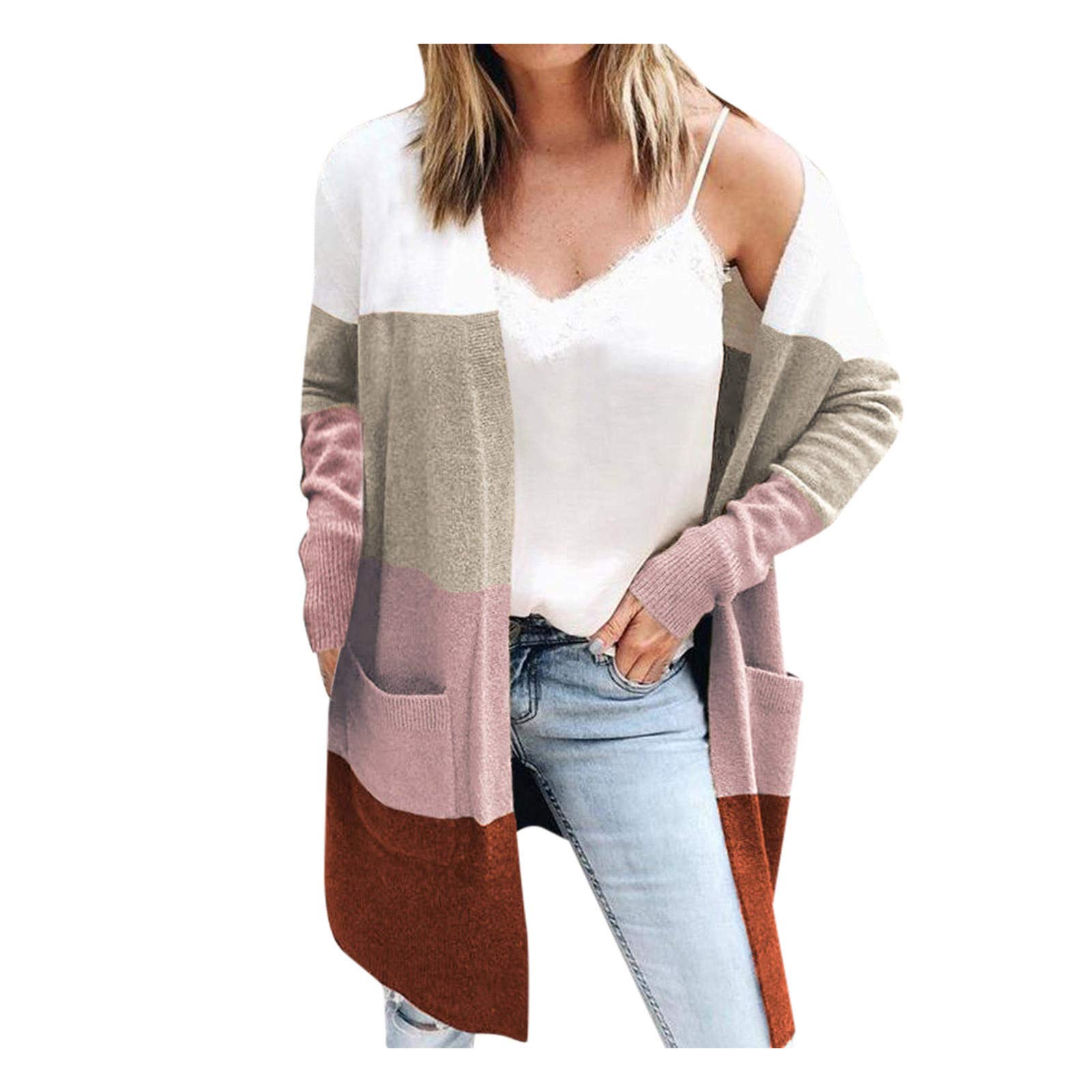 Women's Chunky Knit Cardigan Sweater with Pockets - Long Sleeve Open Front Casual Cardigan for Women | Perfect for Office, Coffee Dates & Fall Layering
