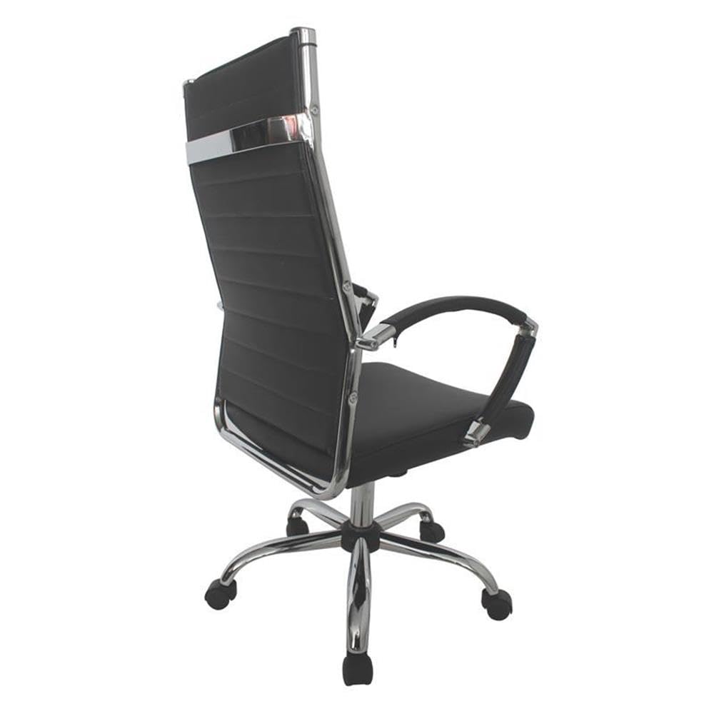 Furniture of America Damse Faux Leather Large Adjustable Office Chair in Gray - Ergonomic Executive Desk Chair for Home & Business Workspaces