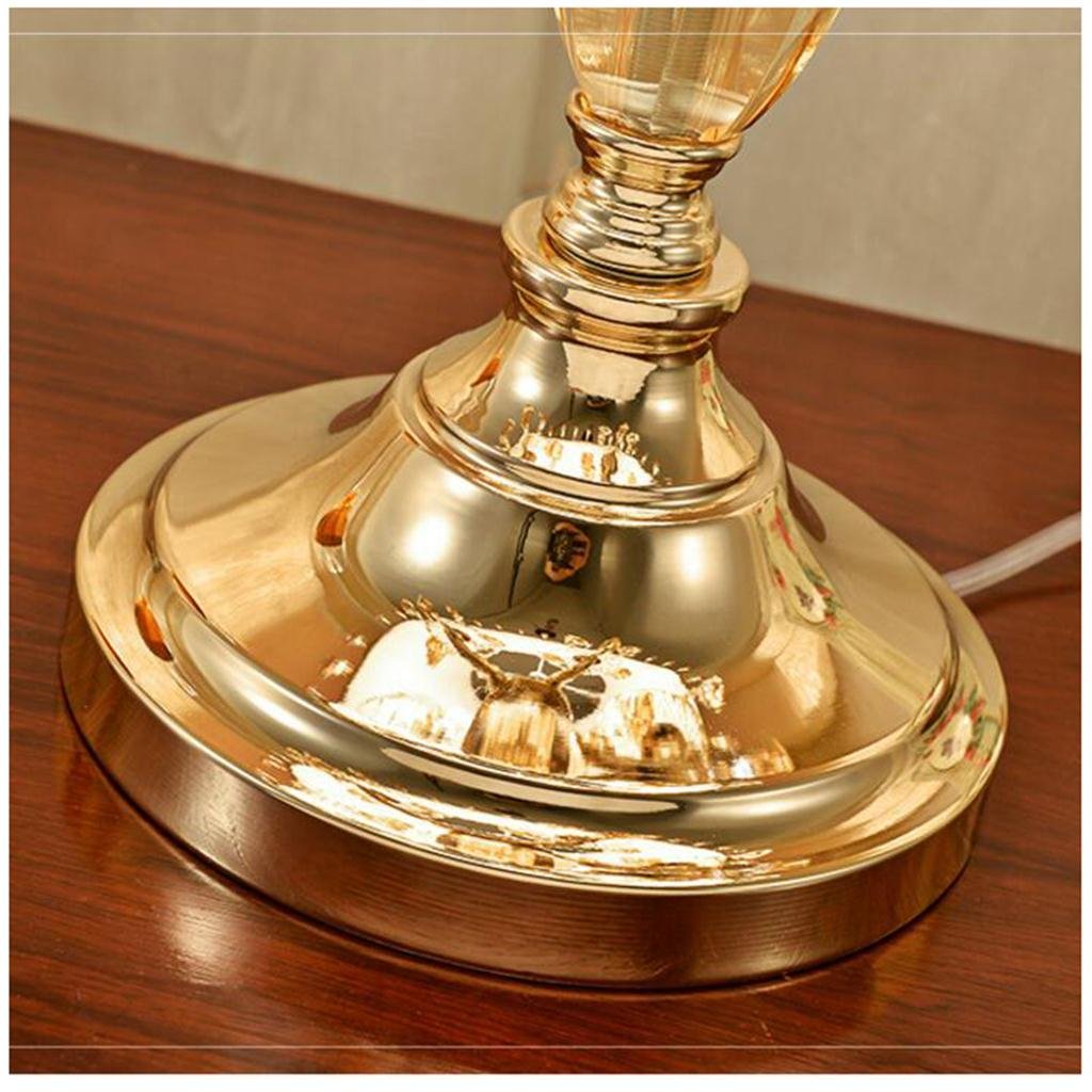 Luxury Gold Crystal Table Lamp with Fabric Shade - Elegant Home Decor for Living Room, Bedroom & Nightstand - Uncle Sam LI Brand - Perfect for Ambient Lighting & Stylish Interior Design