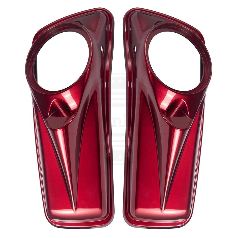 8 Inch Saddlebag Speaker Lids for Harley Touring FLH 2014-2023 - Moto Onfire Velocity Red Sunglo Hard Saddle Bags Replacement - Perfect for Road Trips & Motorcycle Upgrades