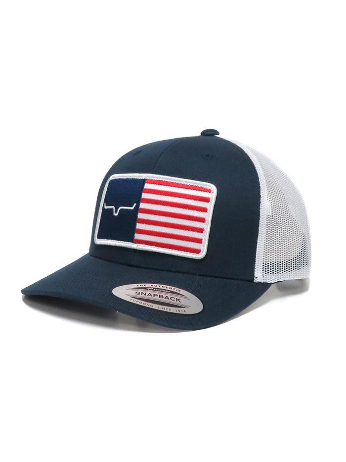 Kimes Ranch American Trucker Mesh Back Baseball Cap - Navy Blue Adjustable Hat for Men & Women - Perfect for Outdoor, Driving, and Casual Wear