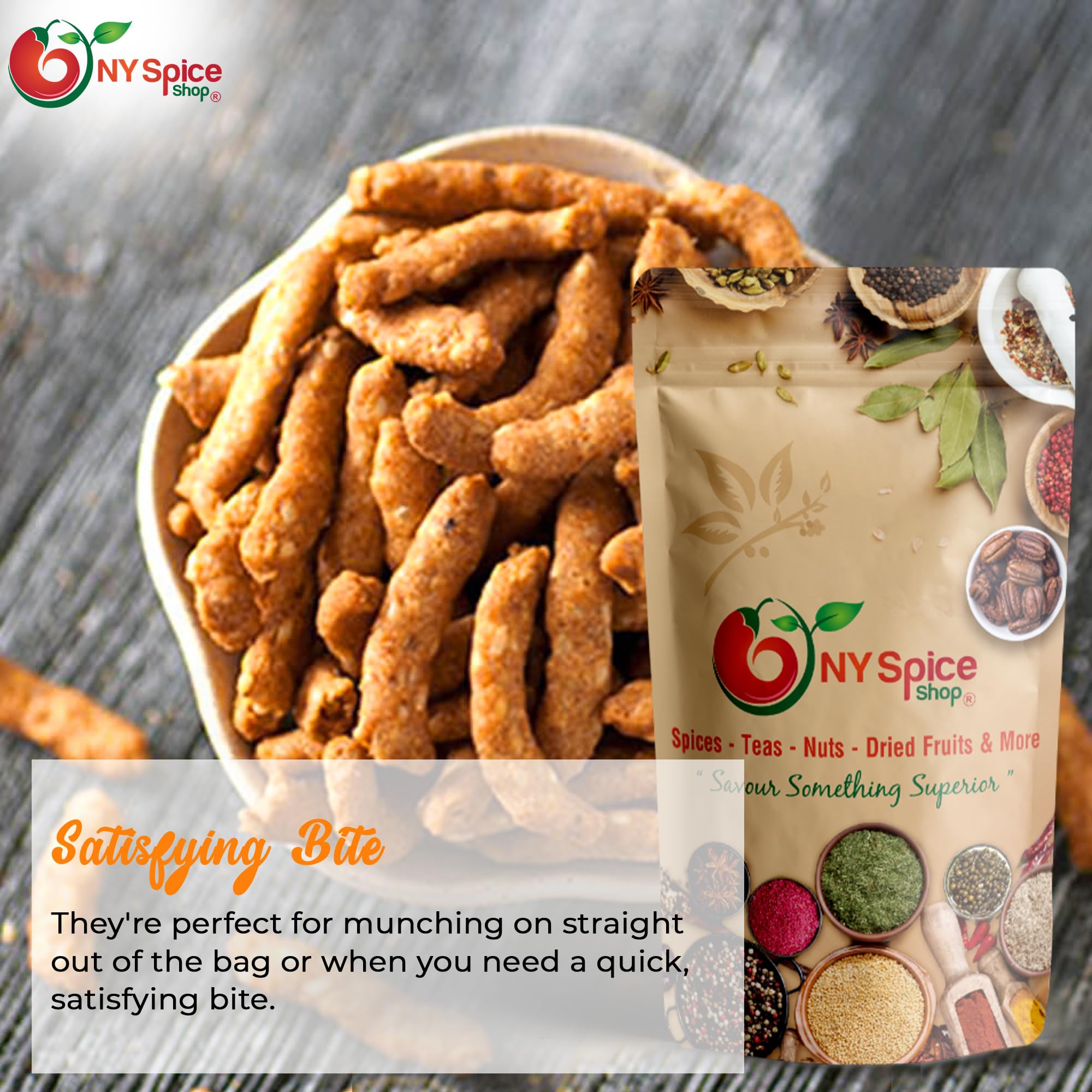 NY Spice Shop Cajun Sesame Sticks - 3lb Spicy Toasted Snack Mix - Hot & Crunchy Sesame Sticks - Perfect for Parties, Road Trips & Movie Nights