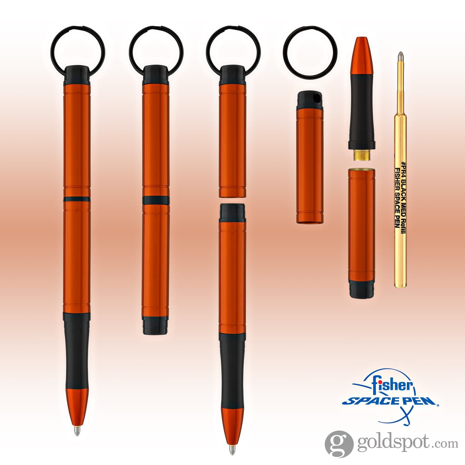 Fisher Space Pen Backpacker Ballpoint Pen - Orange Anodized Aluminum Keychain Pen for Outdoor Adventures, Hiking, Camping & Everyday Carry (EDC)