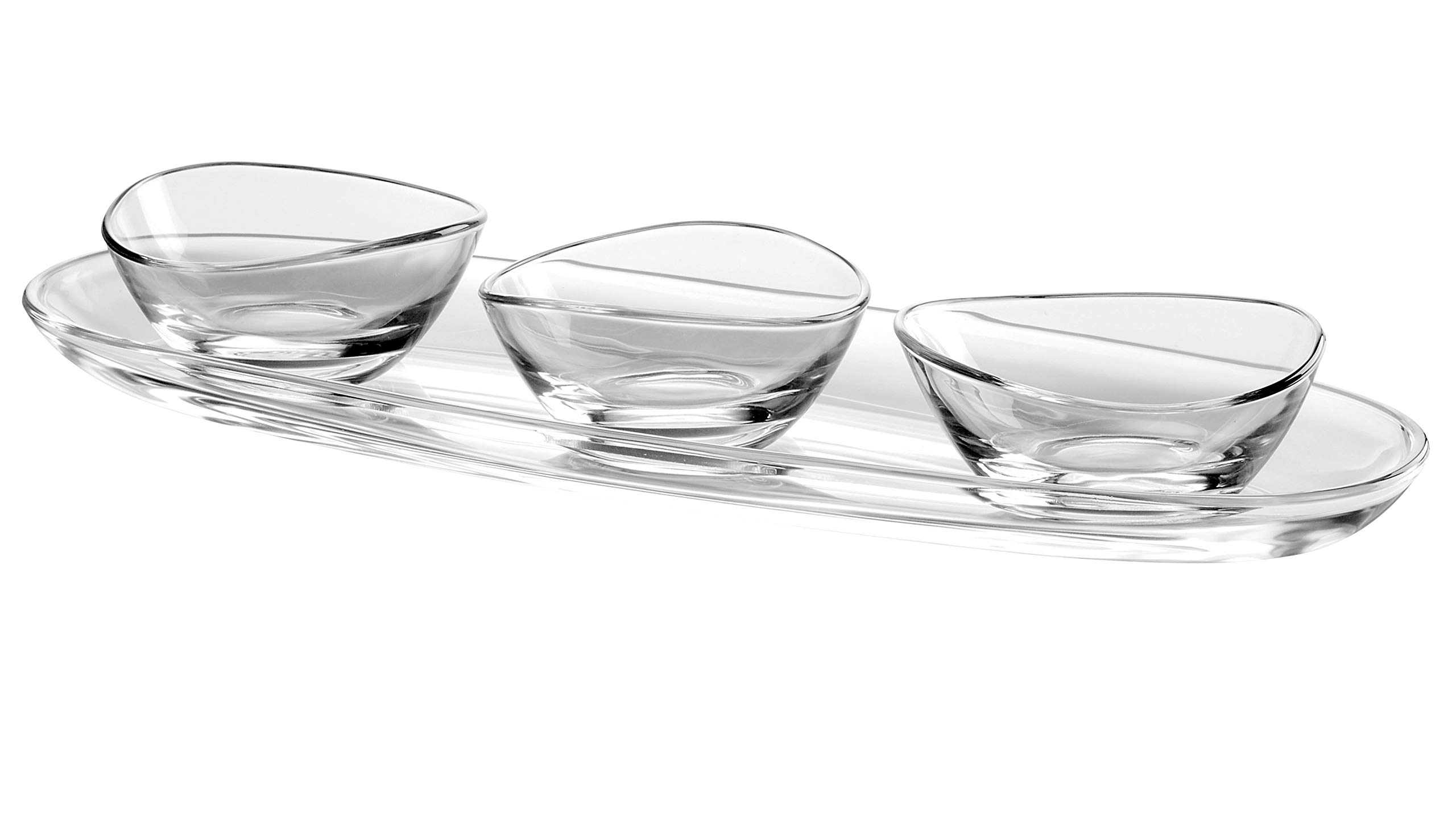 Barski European Glass Oval Serving Tray & Platter Set - 19.5