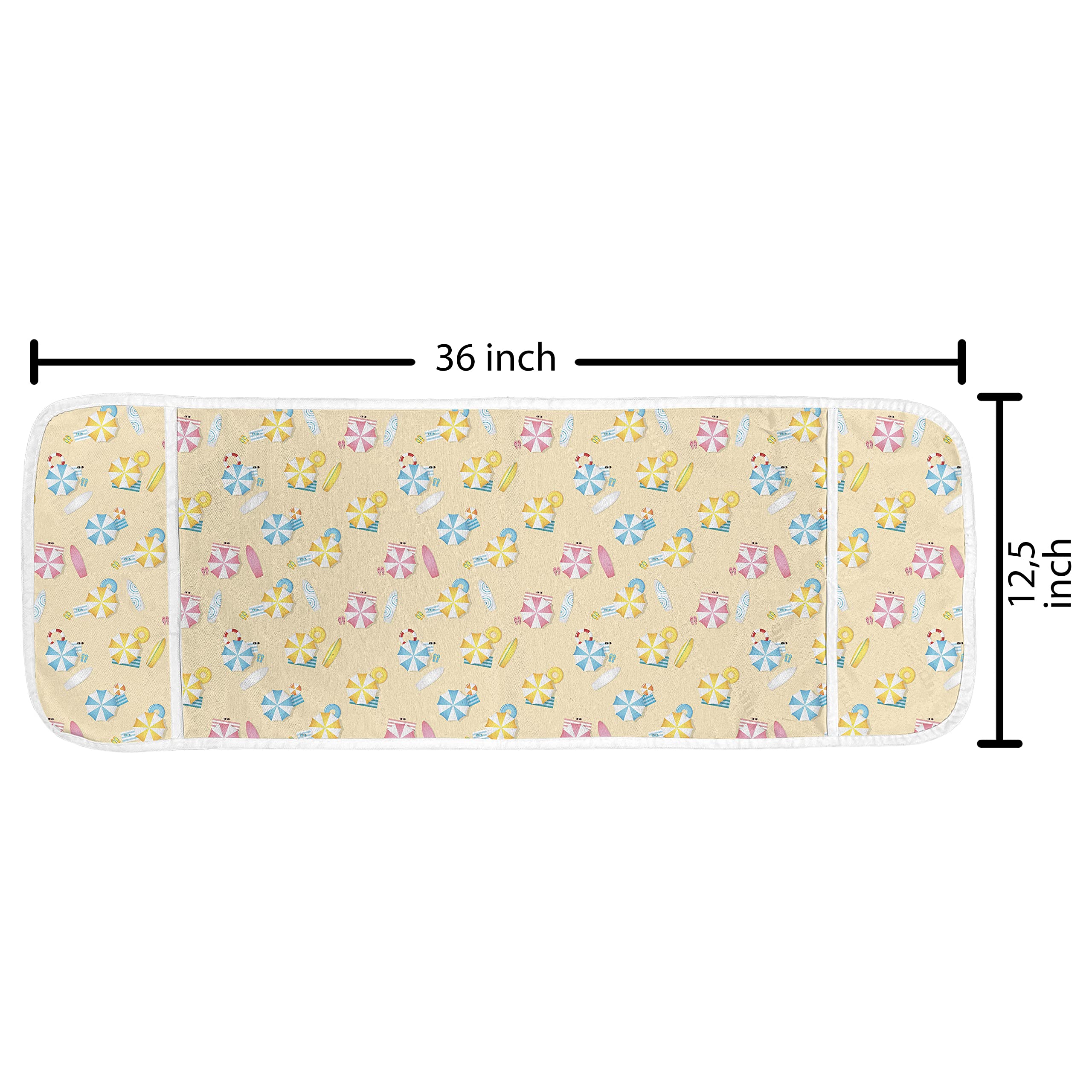 Ambesonne Summer Microwave Oven Cover - Waterproof Kitchen Organizer with Pockets, 36