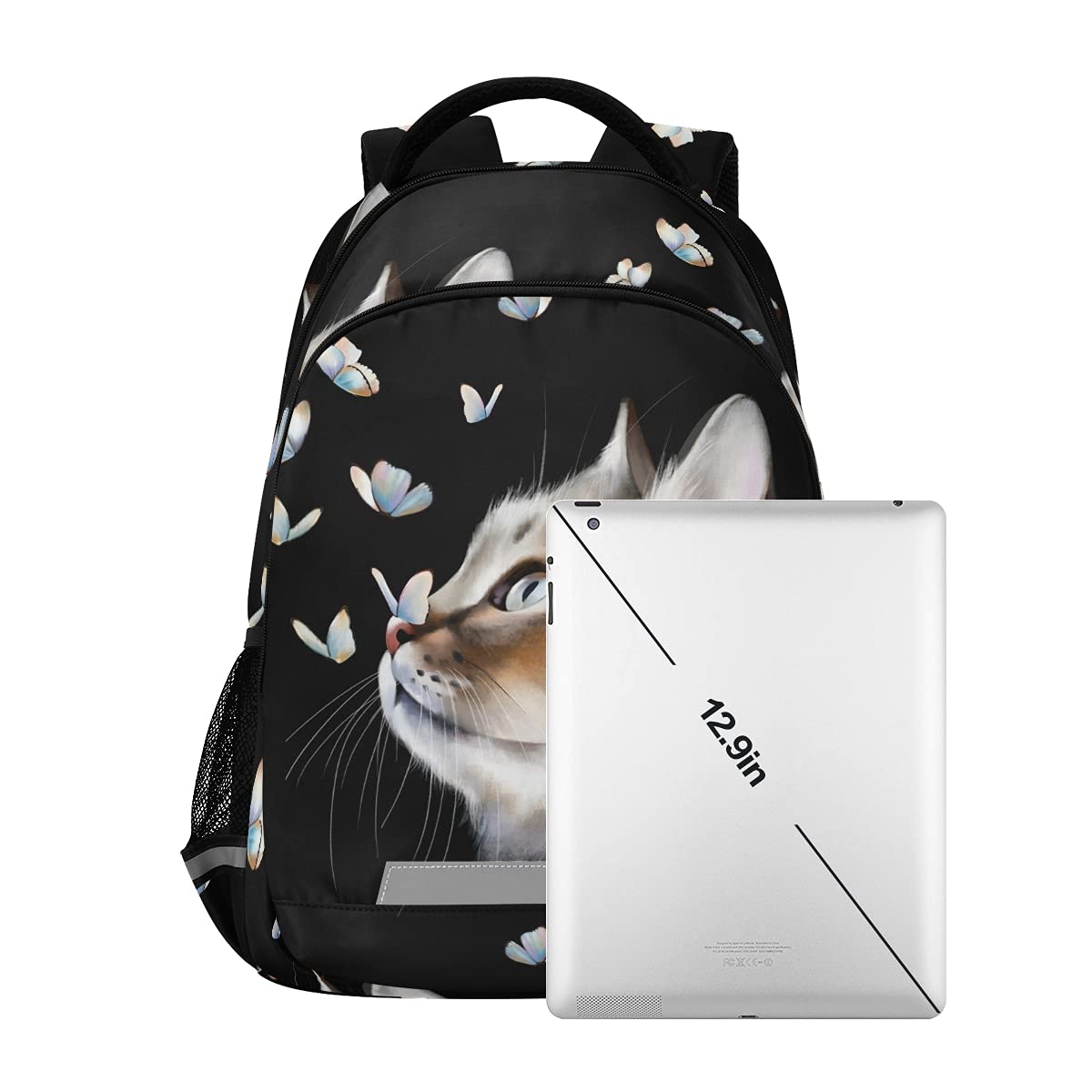 ALAZA Cute Kitty Cat with Butterfly Backpack - Lightweight Travel Laptop Daypack for School, Work & College | Perfect Unisex Book Bag for Men & Women | Ideal for Commuting, Campus & Daily Use