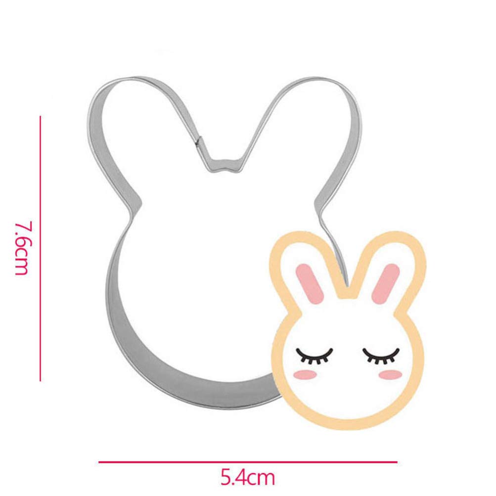 Hemoton 5-Piece Stainless Steel Rabbit-Shaped Baking Molds Set - Cake, Cookie & Fruit Cutters for DIY Desserts, Party Treats and Holiday Baking