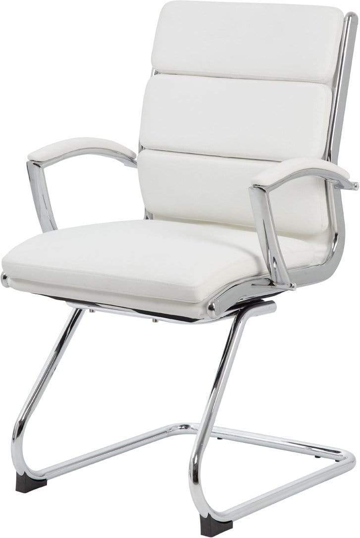 Premium Executive Guest Chair - CaressoftPlus Ergonomic Office Chair with Metal Chrome Finish [B9479 BK] for Home Office, Conference Room & Reception Area