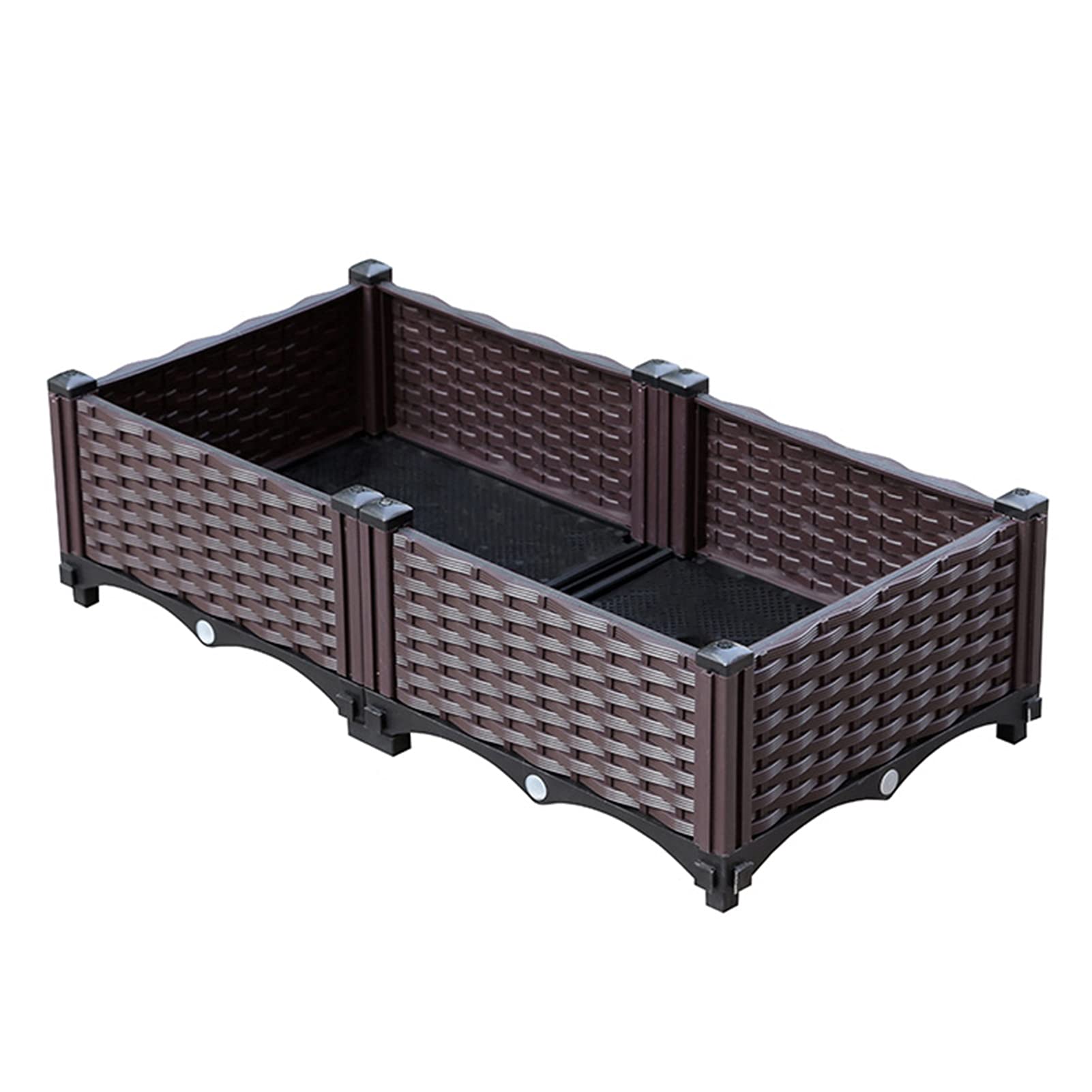 Large Plastic Raised Garden Bed Planter Box - 31.5x15.7x8.7 Inch Rectangular Flower Pot for Vegetables, Herbs, Flowers & Succulents | Indoor Outdoor Use for Patio, Balcony, Backyard Gardening & Home Decor