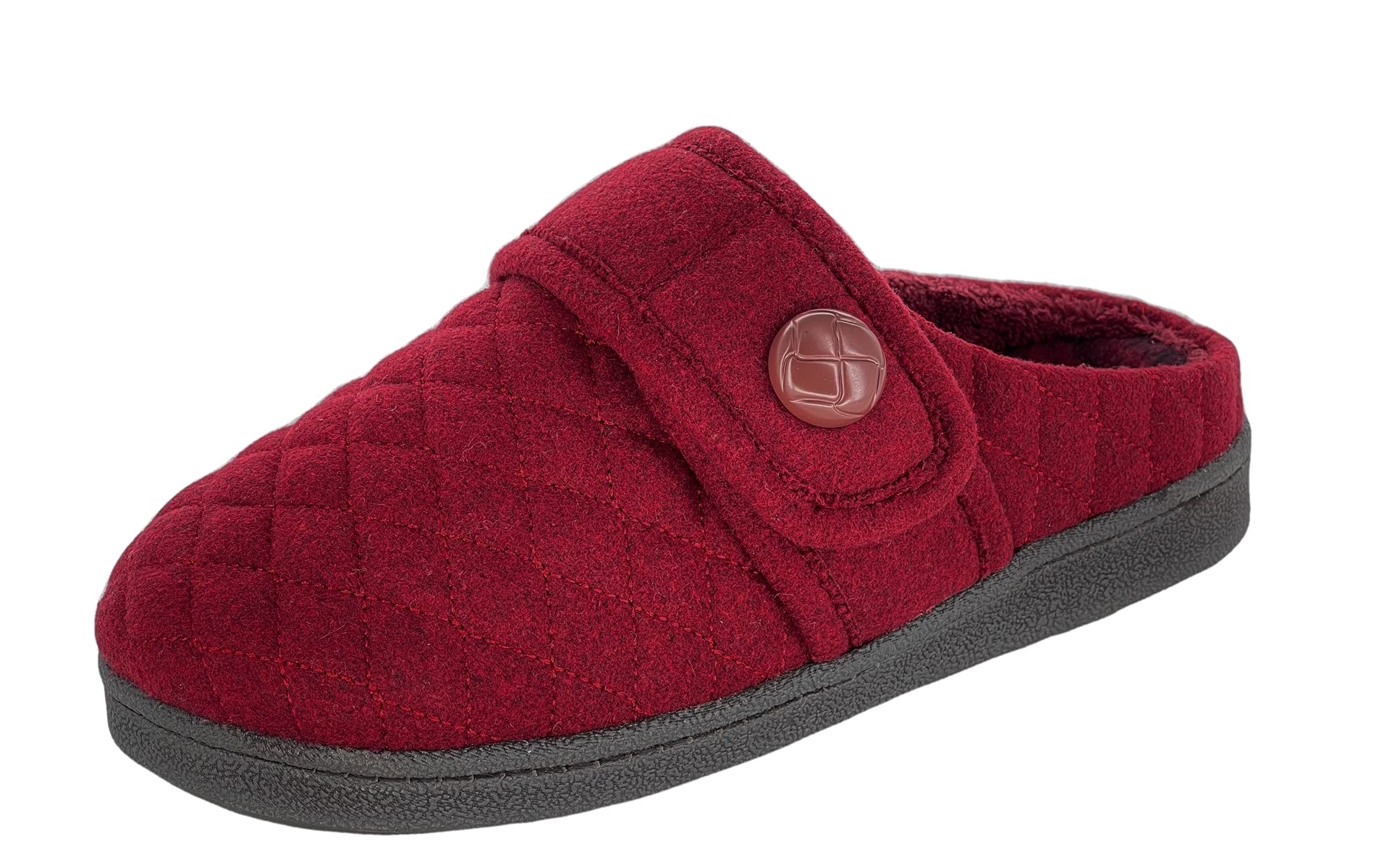 Clarks Women's Quilted Felt Clog Slippers JMS0783T - Soft Plush Terry Lining - Comfortable Indoor/Outdoor House Slippers for Women - Perfect for Home, Garden & Quick Errands