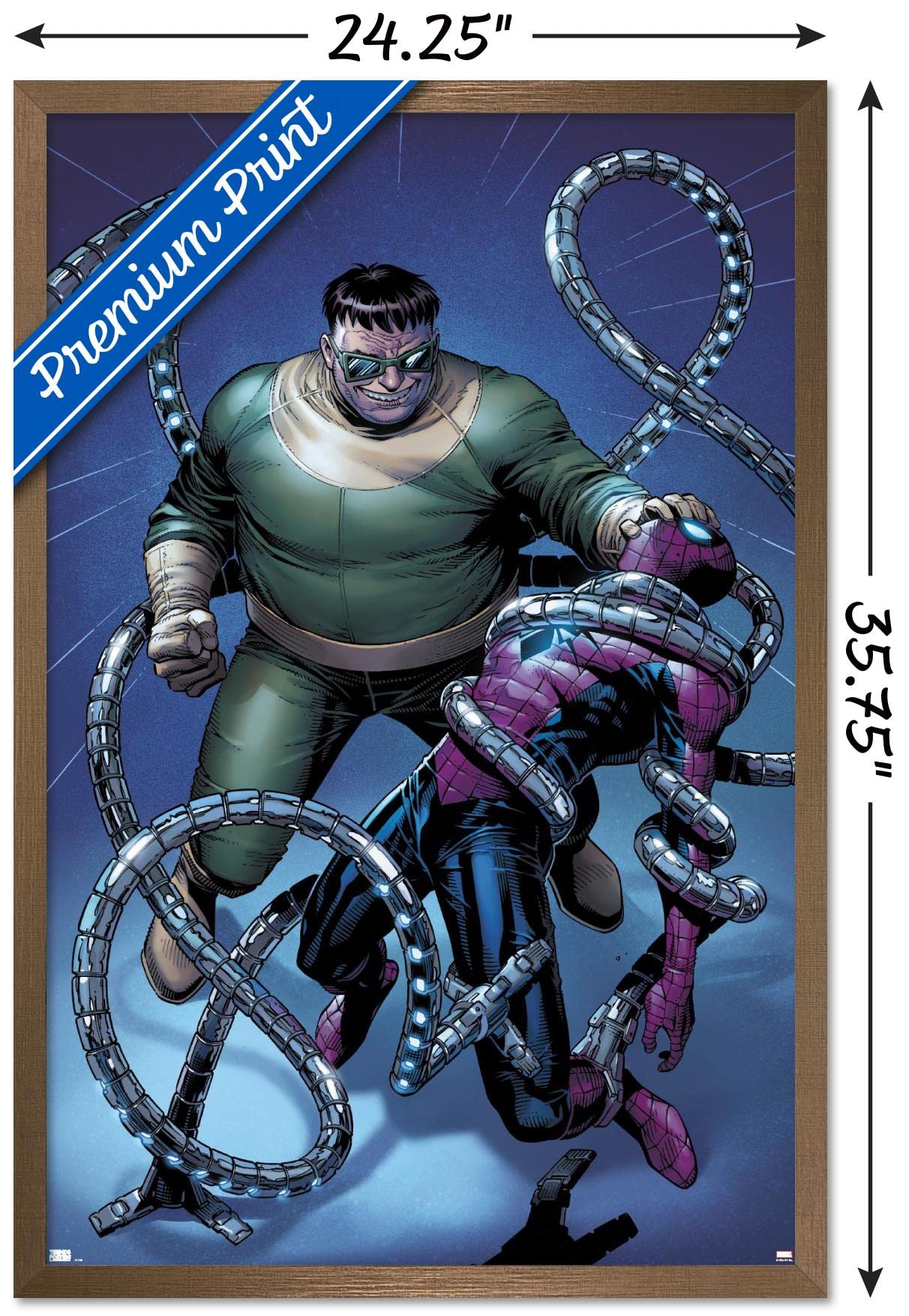 Marvel Comics Spider-Man vs Doctor Octopus - The Clone Conspiracy #1 Wall Art Poster (34x22.4 Inches) - Bronze Framed Superhero Decor for Bedroom, Living Room & Comic Book Fan Gifts