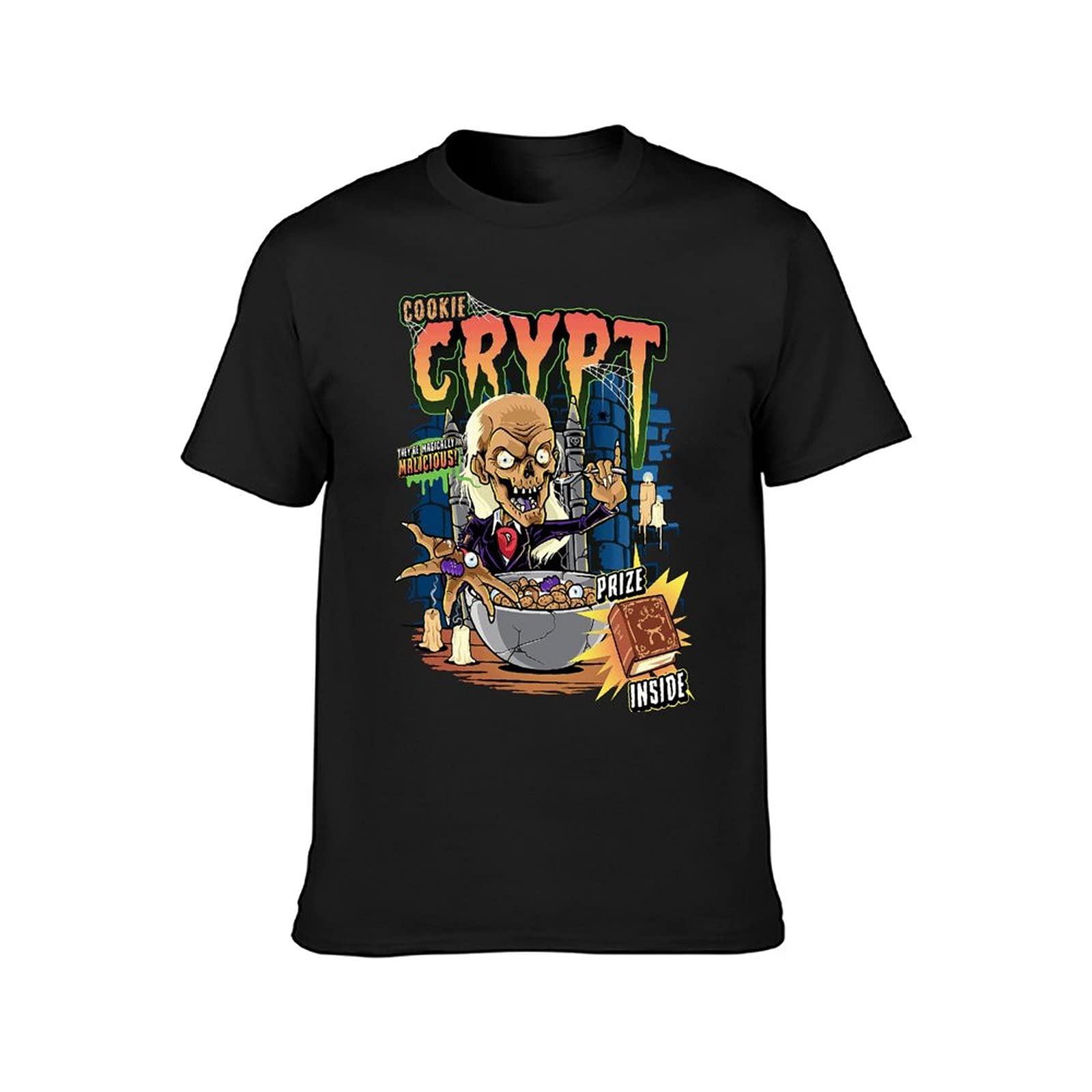 Vintage 90s & 80s Horror Movie Character T-Shirts for Men - Crypt Scary Film Cotton Graphic Tees - Perfect for Halloween Costumes, Horror Conventions & Movie Fan Gifts