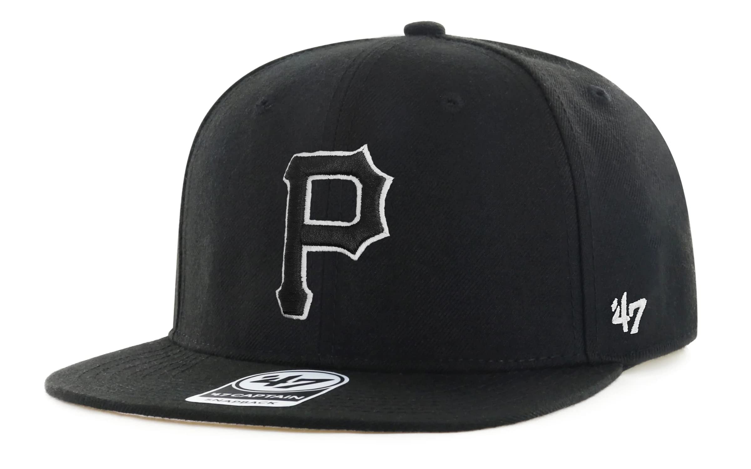 Pittsburgh Pirates Baseball Cap for Men & Women - Adjustable Snapback Hat with Black/Black/White Logo - One Size Fits All - Perfect for Games, Sports & Casual Wear