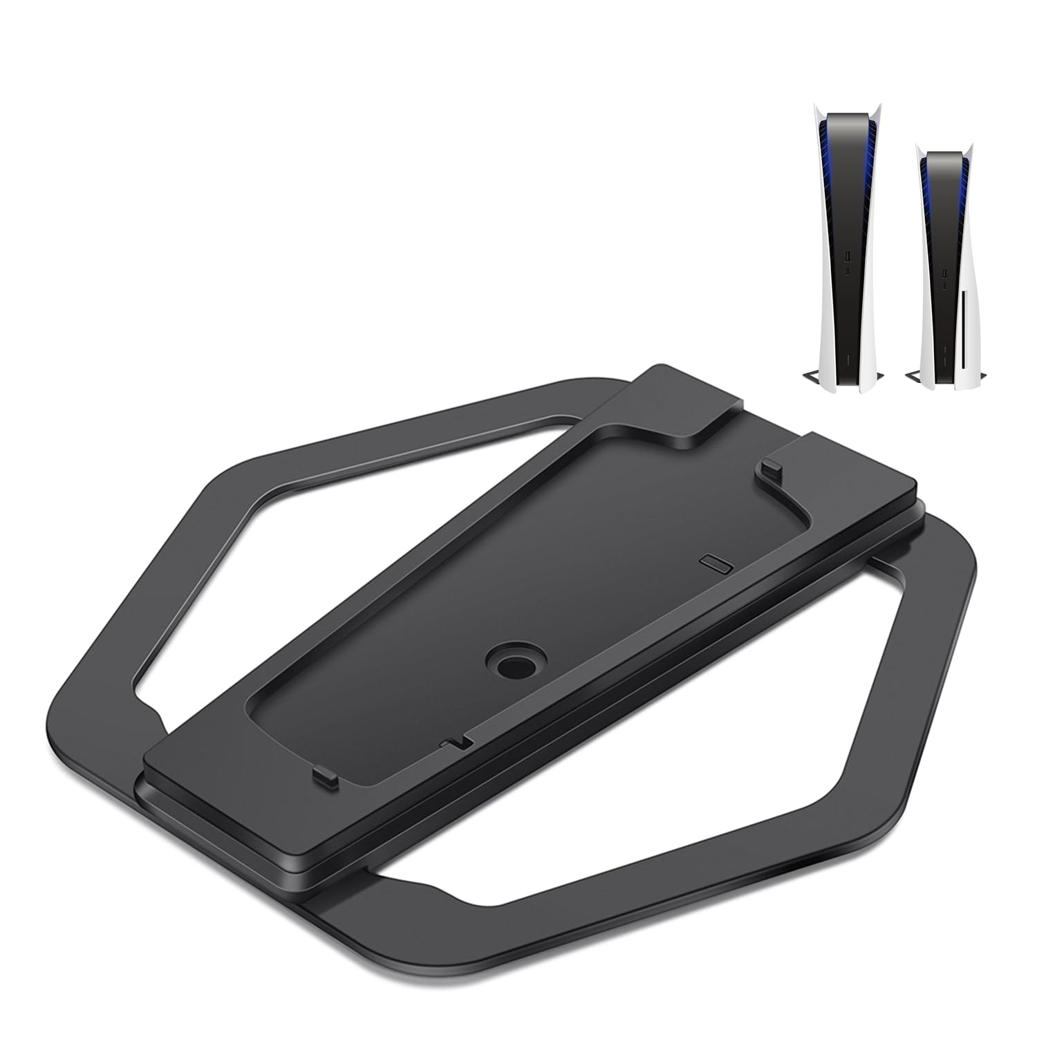 Premium All-Metal Vertical Stand for PS5 Slim & PS5 Consoles - Secure Gaming Display Stand with Non-Slip Base for Living Room & Game Room Setup