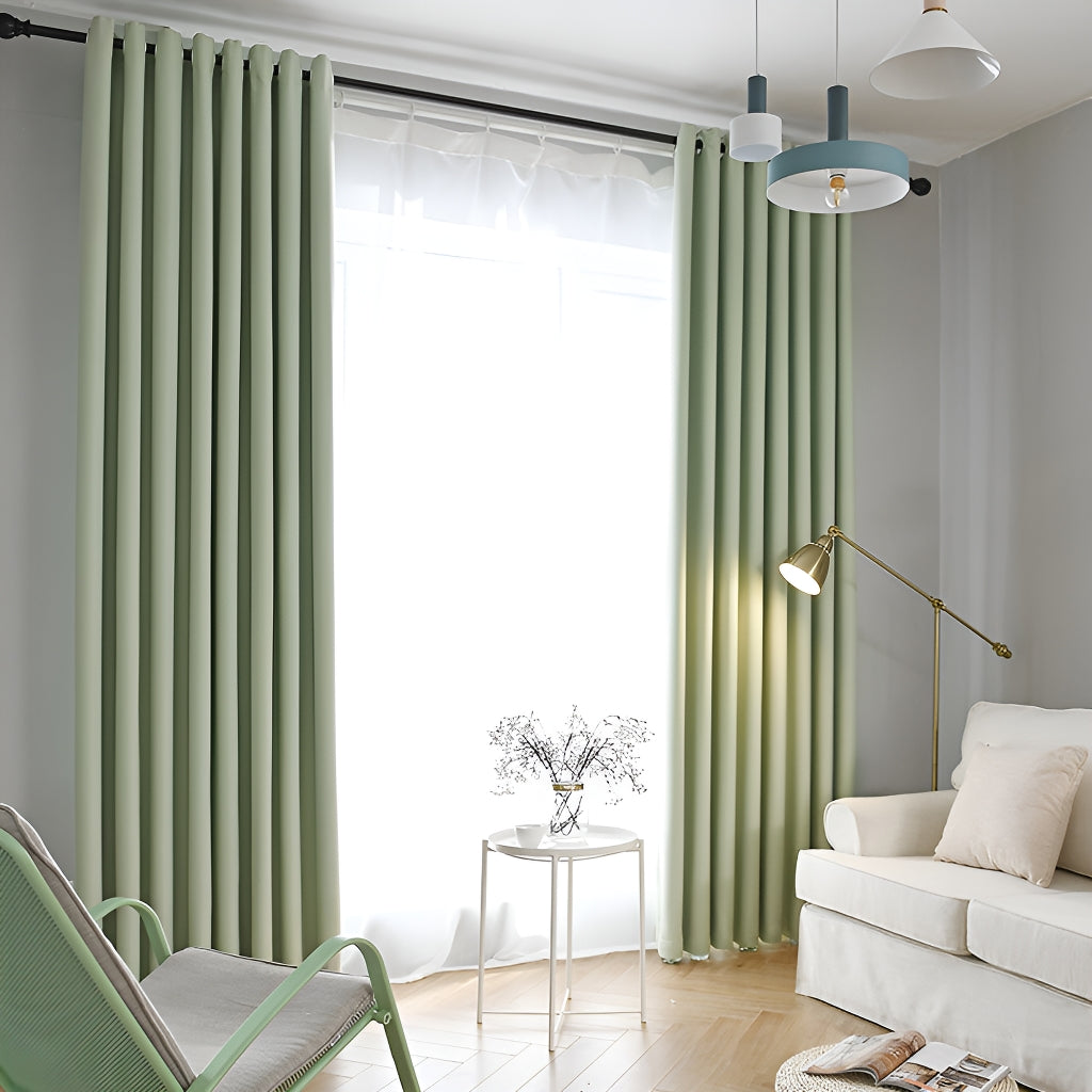 Presley Polyester Minimalist Soundproof Blackout Custom Curtains - Thermal Insulated Window Drapes for Bedroom, Living Room & Home Theater