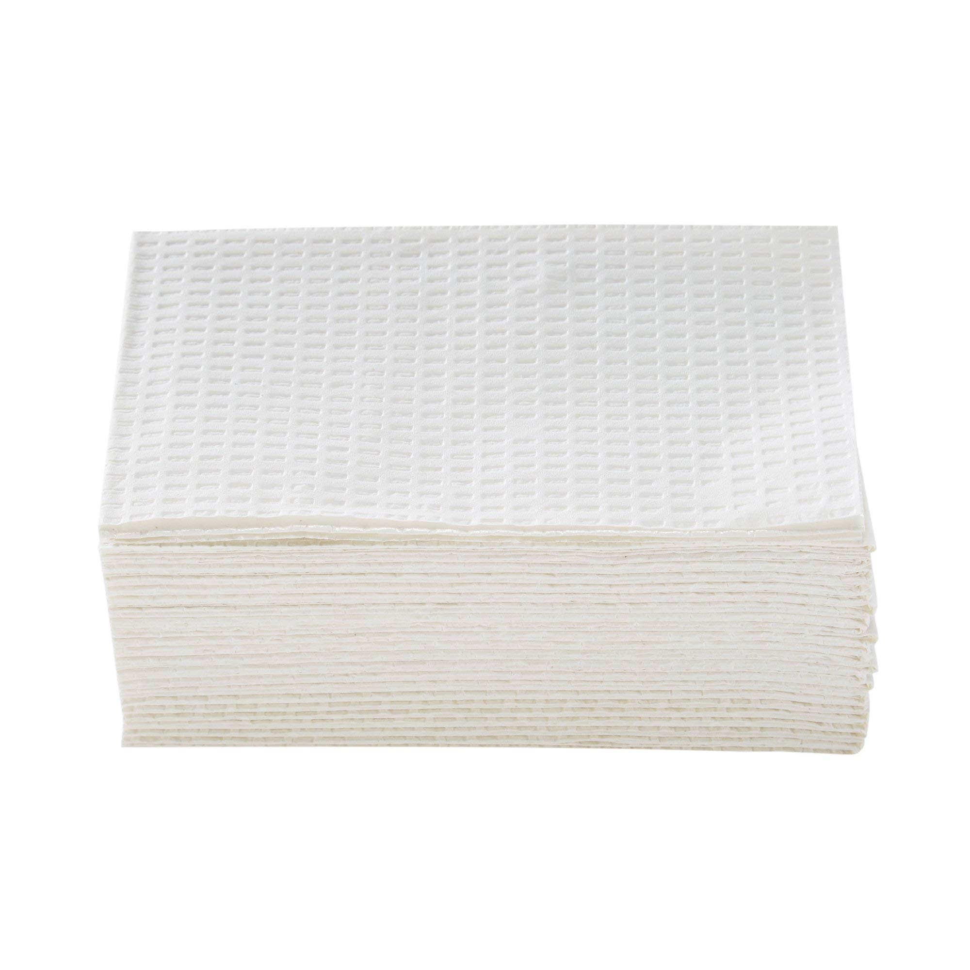 McKesson Disposable Dental Bib Towels [500 Pack] - 13 x 18 Inch 3-Ply Poly Back Waffle Embossed White - Ideal for Dental Offices, Nail Salons, Tattoo Parlors & Medical Clinics