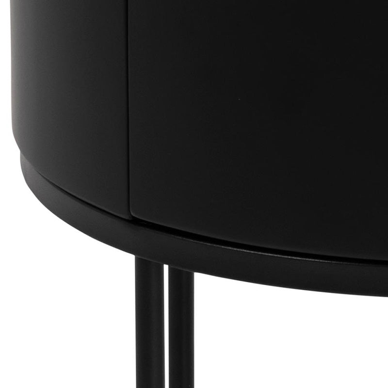 POLON Nightstand 40cm Black - Modern Bedside Table for Small Spaces, Bedroom, Living Room & Office