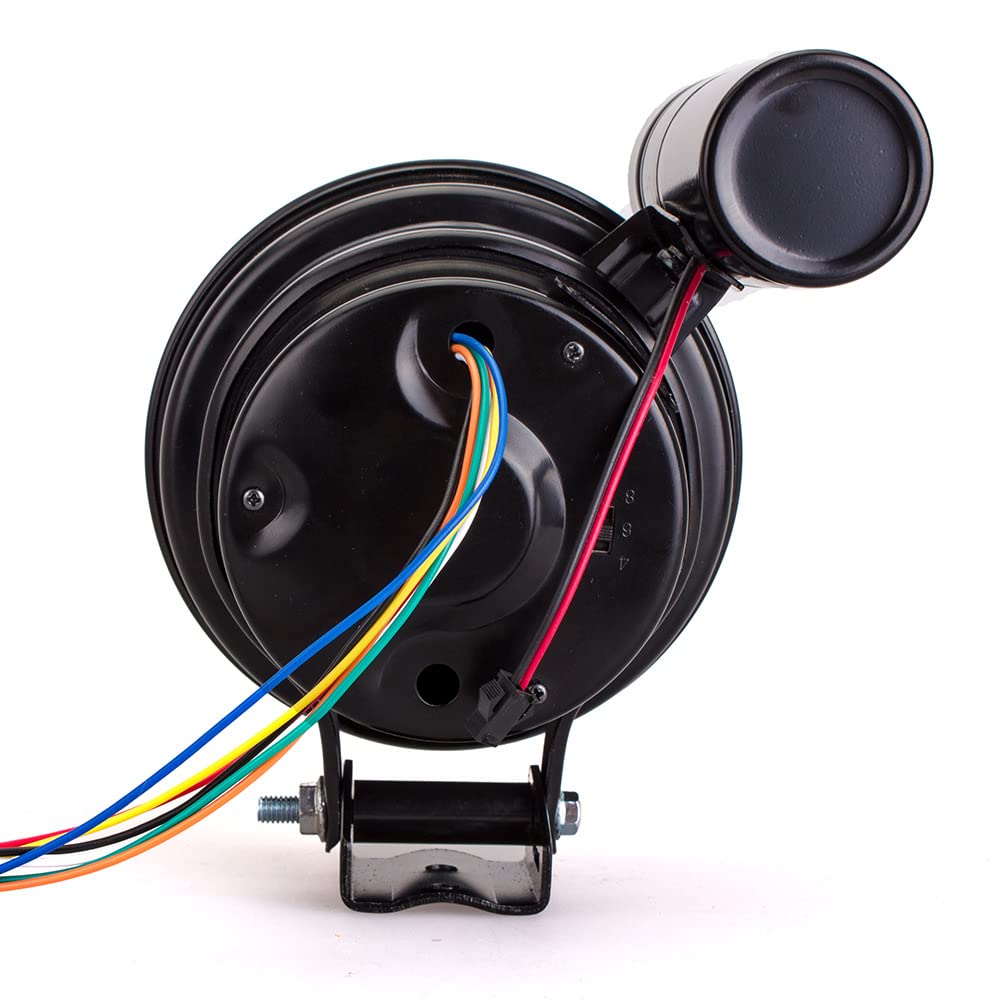 5 Inch 4-in-1 Tachometer Gauge for Cars - Water Temp, Oil Temp & Oil Pressure Monitor with Seat - Perfect for Performance Vehicles, Classic Cars & Racing Applications