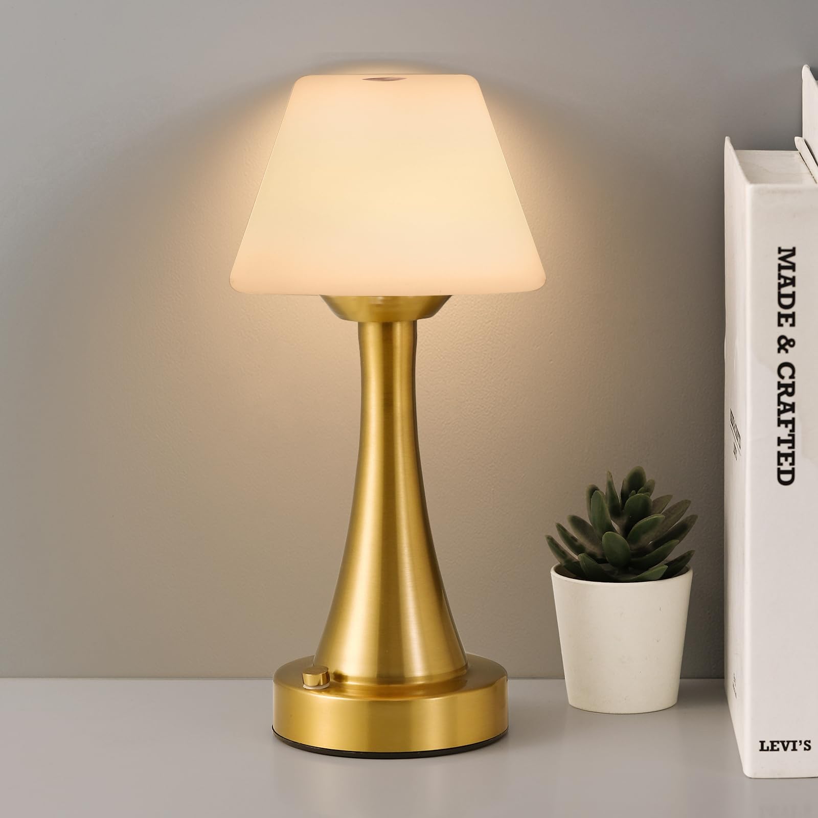 Rechargeable LED Table Lamp - Cordless, Touch Dimmable Desk Light with Stepless Brightness Control | Portable Night Light for Home, Office, Bar, Restaurant, Camping & Outdoor Use