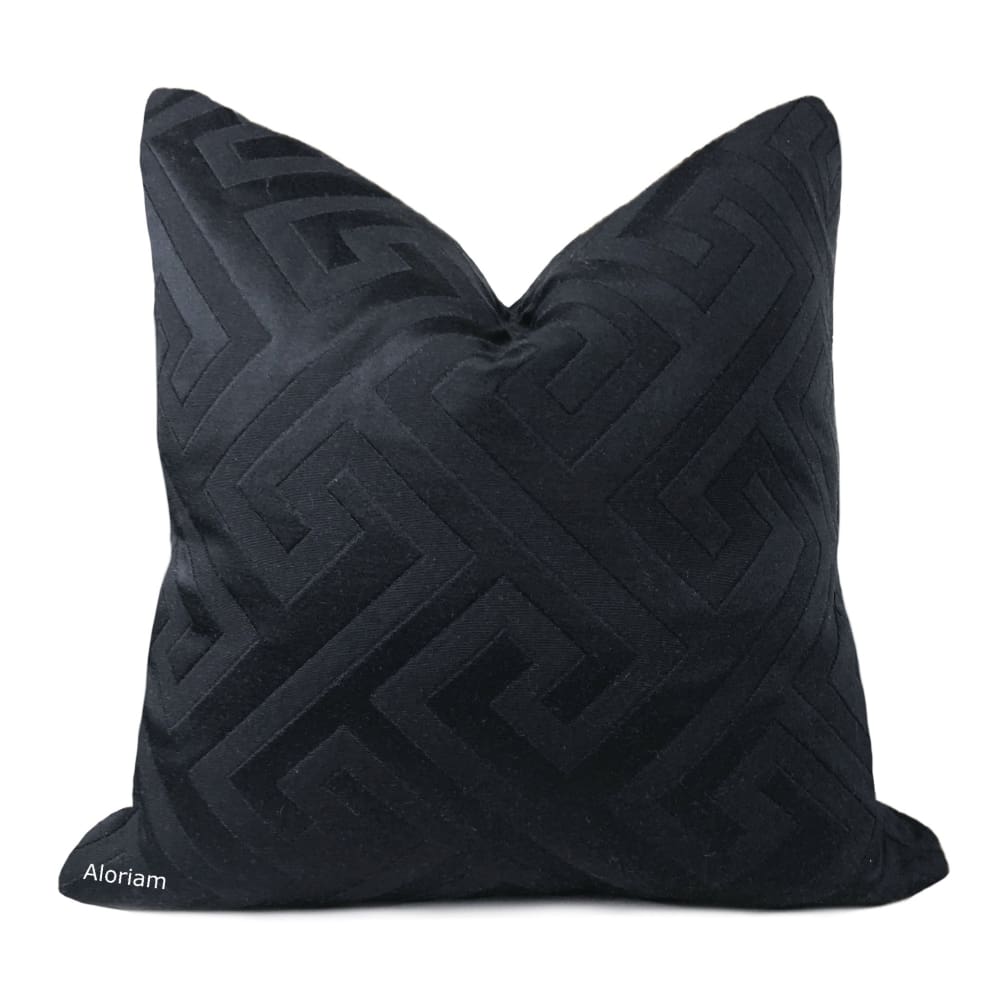 Delos Black & White Two-Tone Greek Key Pillow Cover - Elegant Decorative Throw Pillow for Sofa, Bed, or Living Room