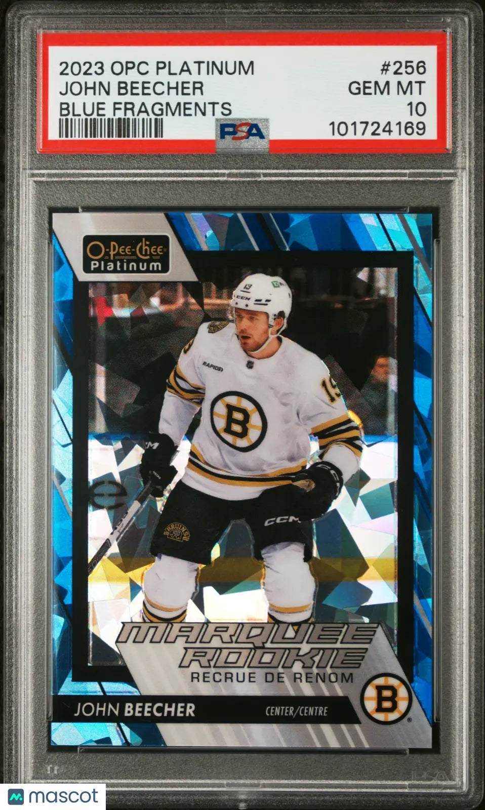 2023 O Pee Chee Platinum John Beecher Marquee Rookie Blue Fragments PSA 10 /125 Hockey Trading Card - Perfect for Collectors, Sports Memorabilia Enthusiasts & NHL Fans